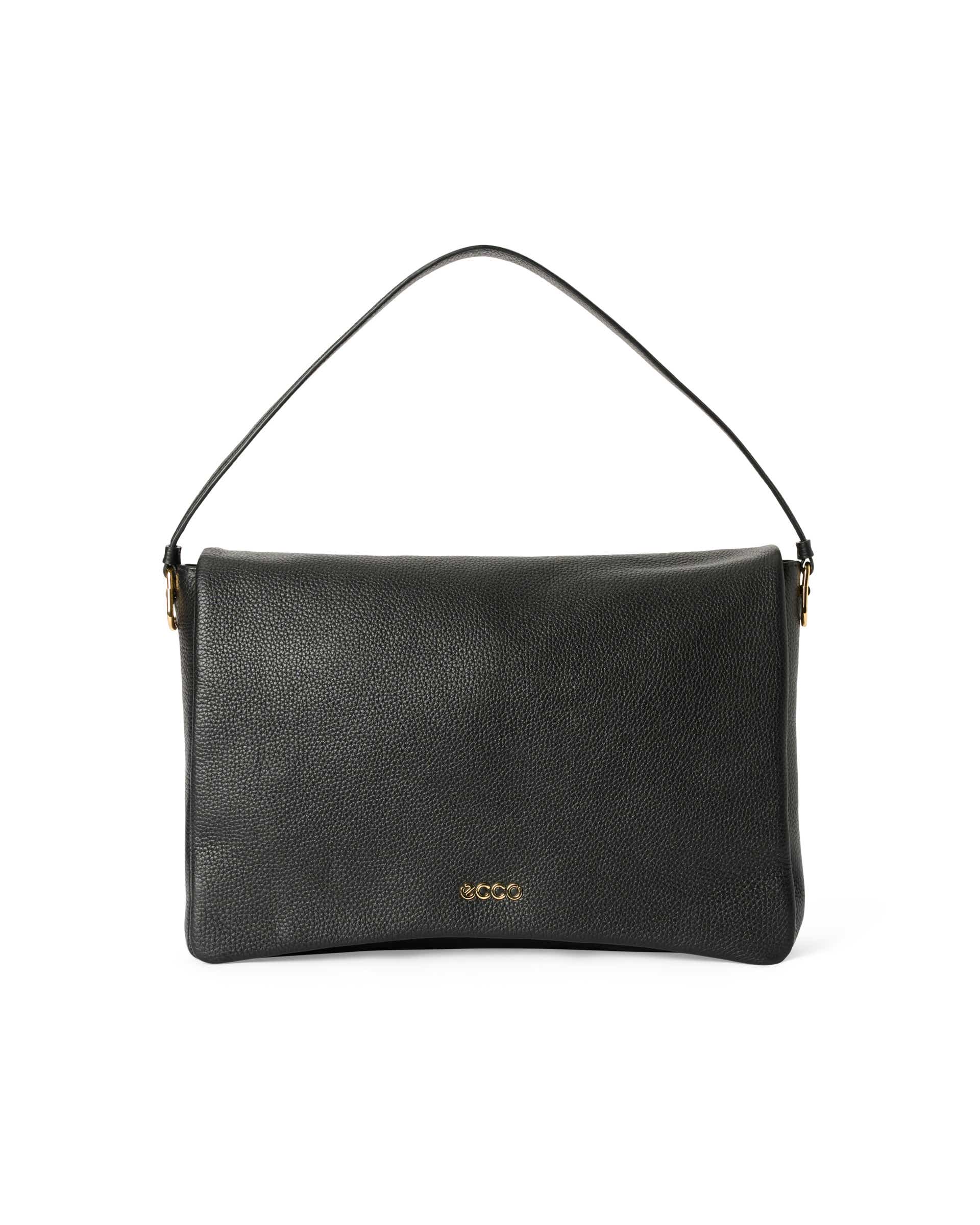 ECCO® Extra-Large Pinch Leather Shoulder Bag - Black - Main