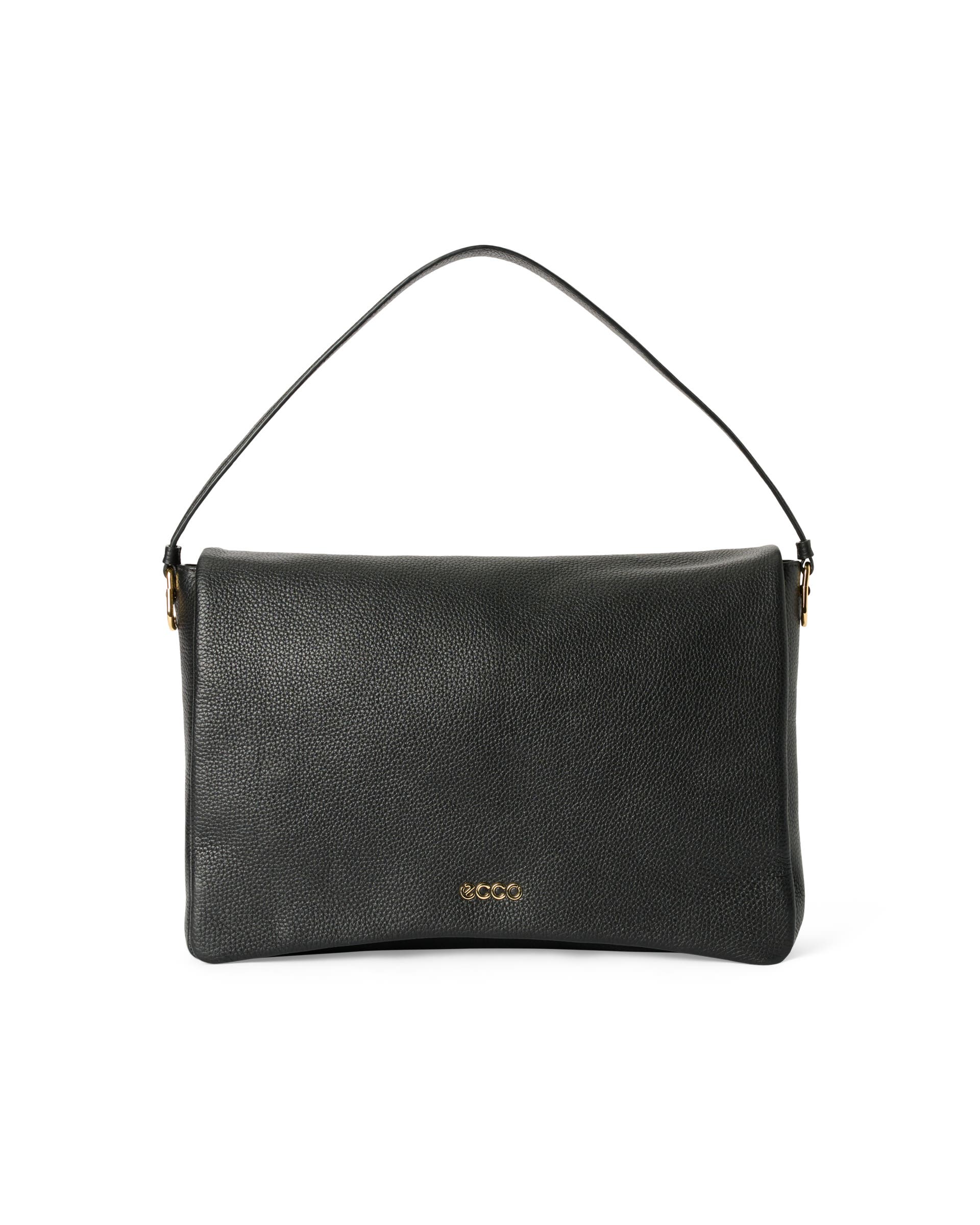 ECCO® Extra-Large Pinch Leather Shoulder Bag - Black - Main