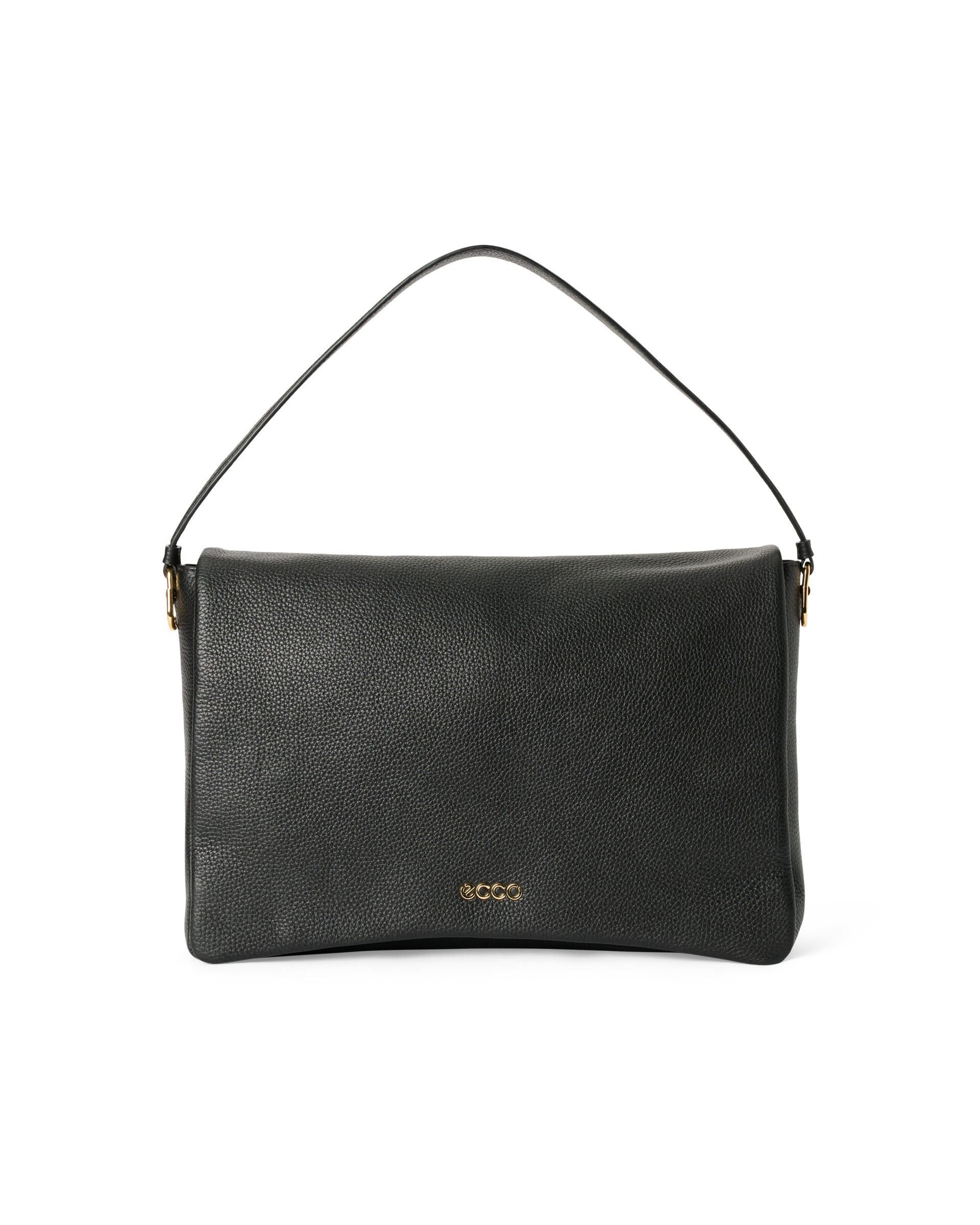 ECCO® Extra-Large Pinch Leather Shoulder Bag - Black - Main