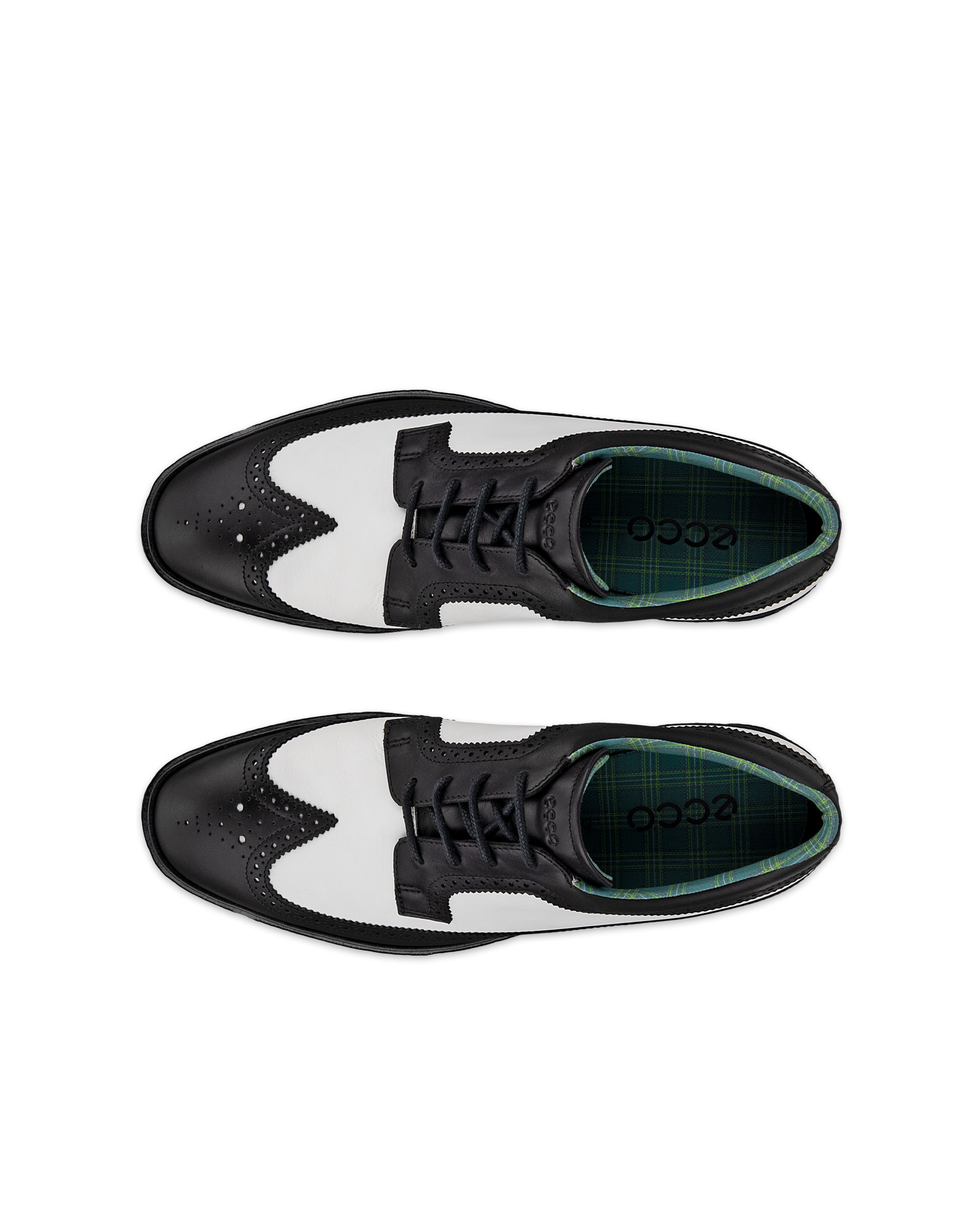 ECCO Golf Classic Hybrid メンズ レザーウォータープルーフゴルフシューズ - ブラック - Top left pair
