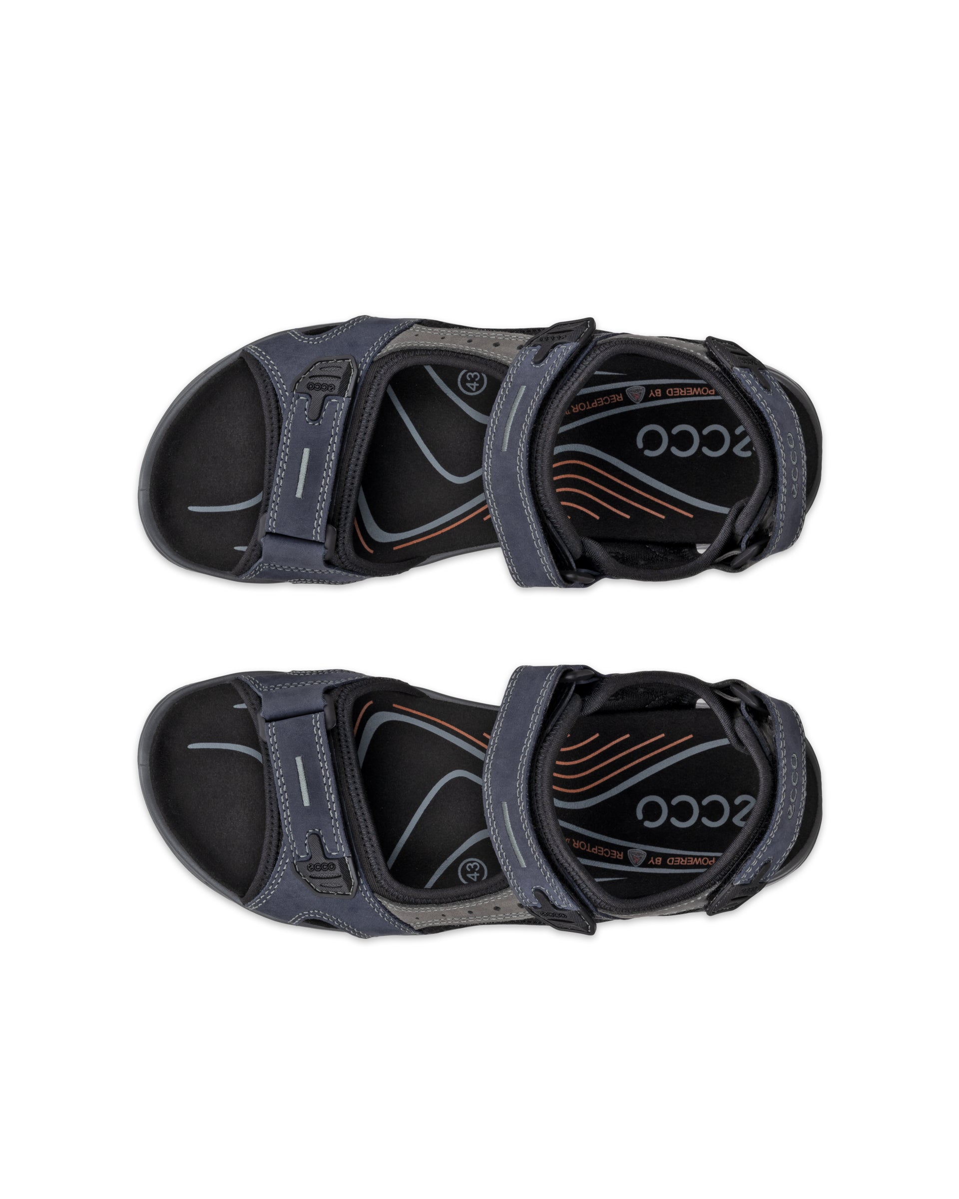 ECCO Offroad メンズ ヌバックハイキングサンダル - ブルー - Top left pair
