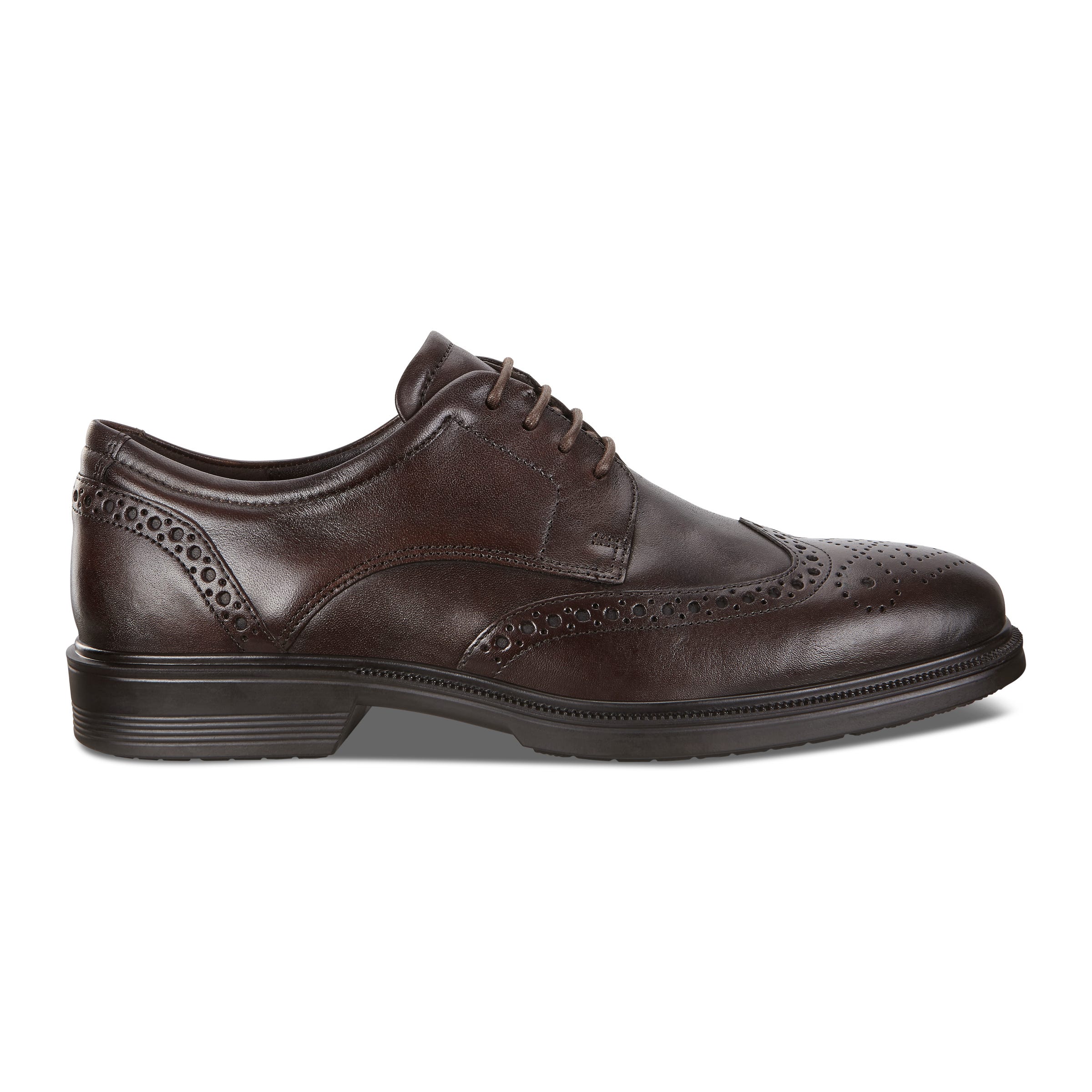 ECCO Men's Lisbon Brogue Dress Shoes - Brown - Outside