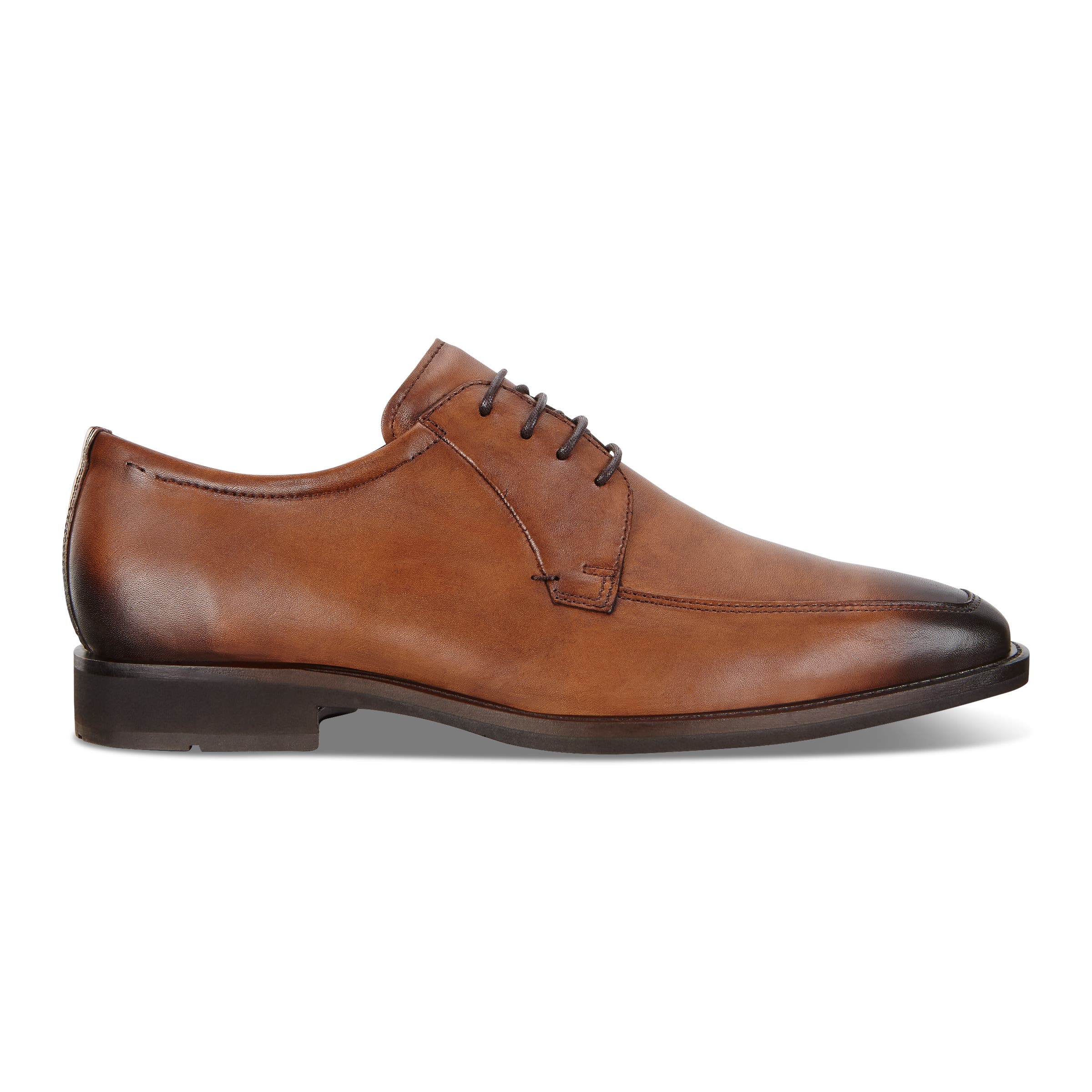 Men's ECCO® Calcan Leather Dress Shoe - Brown - Outside