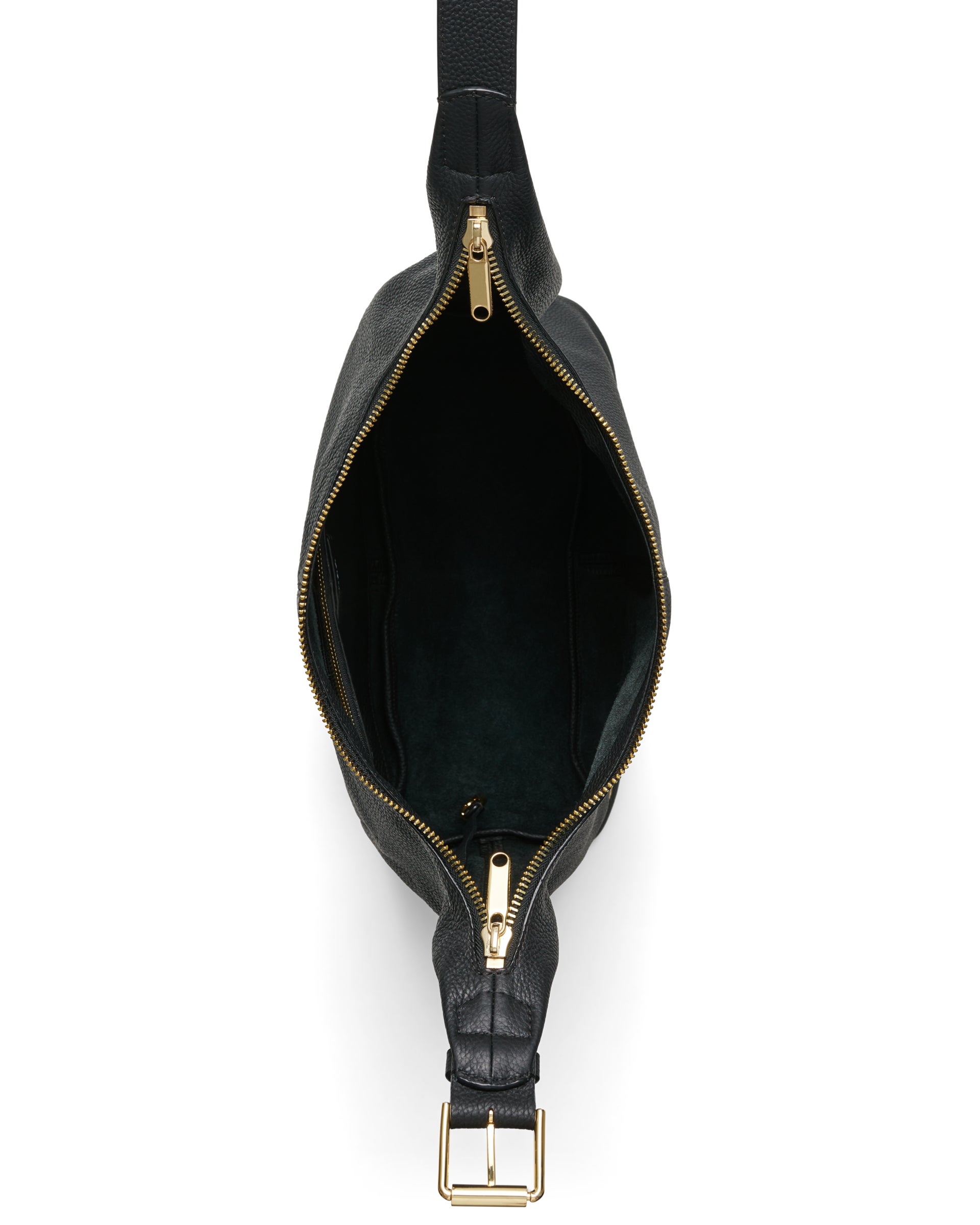Kožená voľná kabelka ECCO® Hobo - Čierna - Birdeye