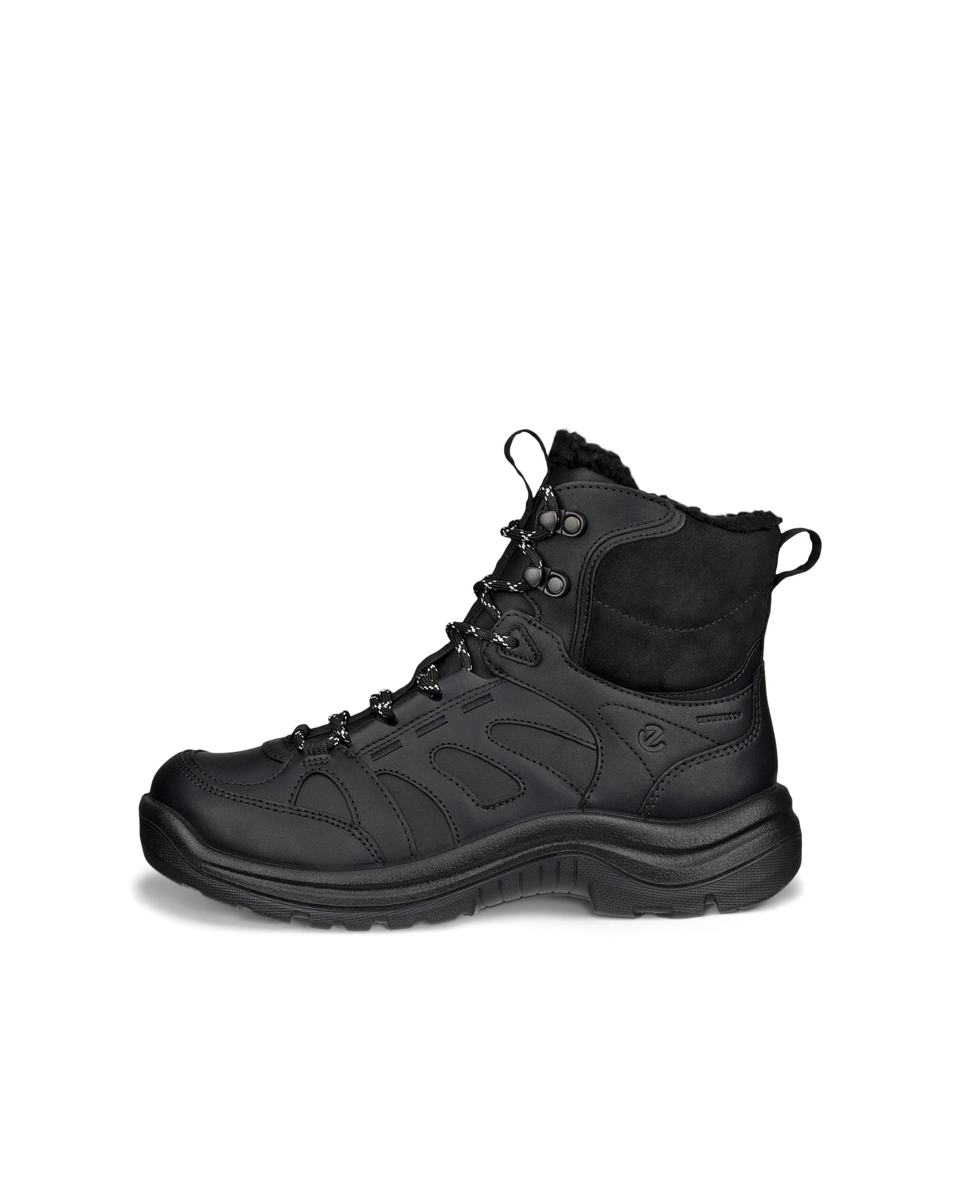 Women's ECCO® Offroad Leather Waterproof Mid-Cut Outdoor Boot - Black - Outside
