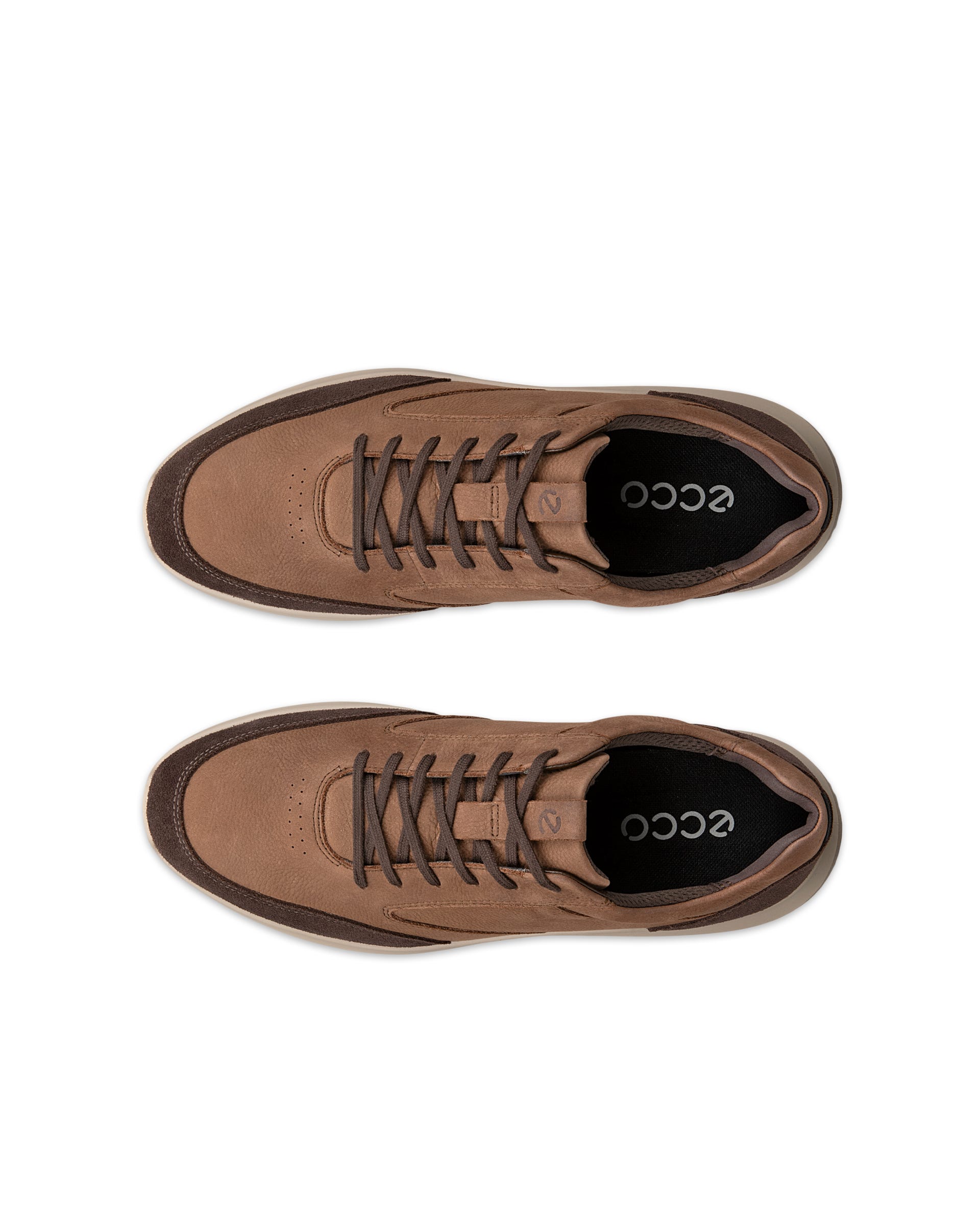 Men's ECCO® CITY STRIDE Nubuck Trainer - Brown - Top left pair