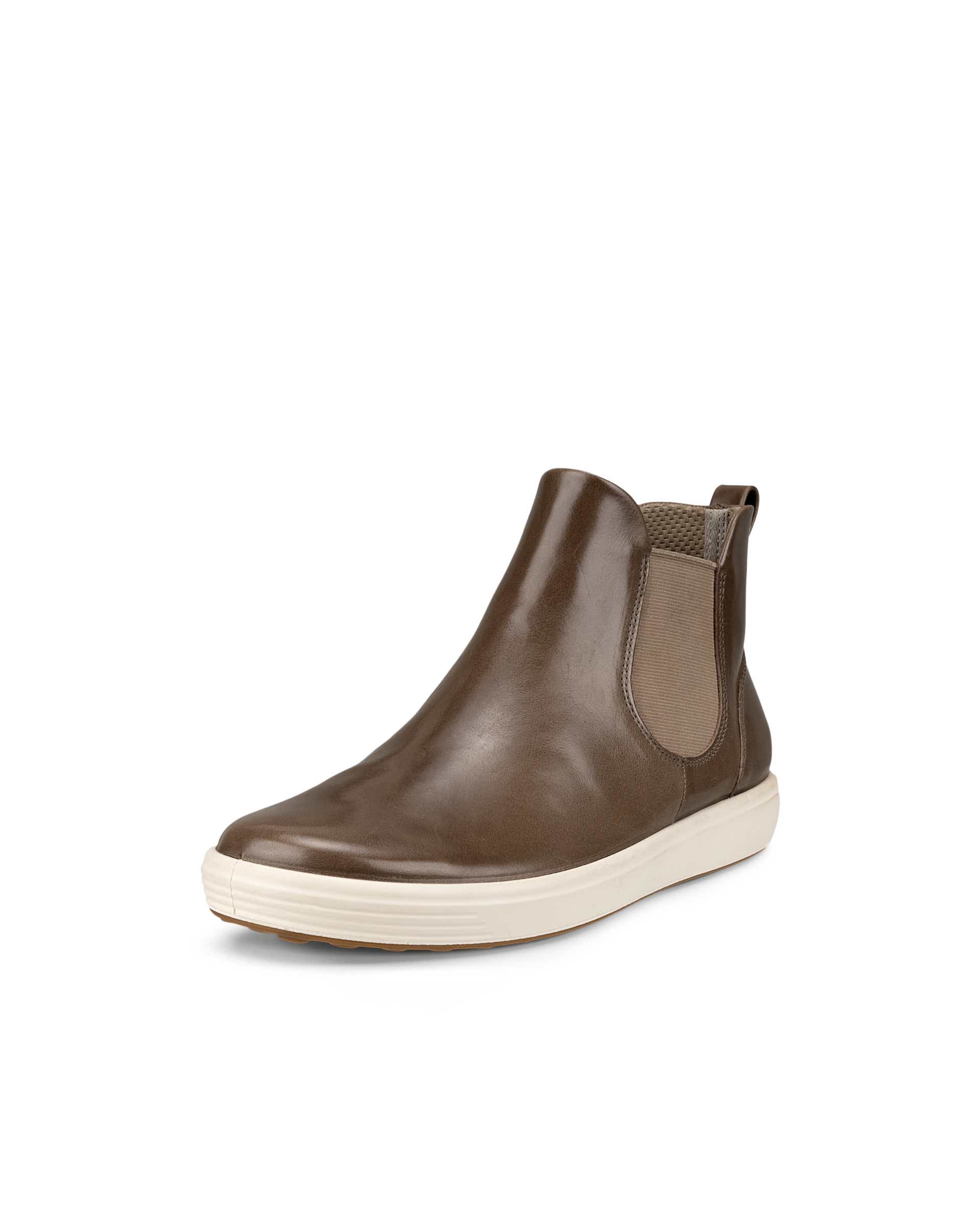 ECCO Soft 7 ウィメンズ レザーチェルシーブーツ - グレー - Main