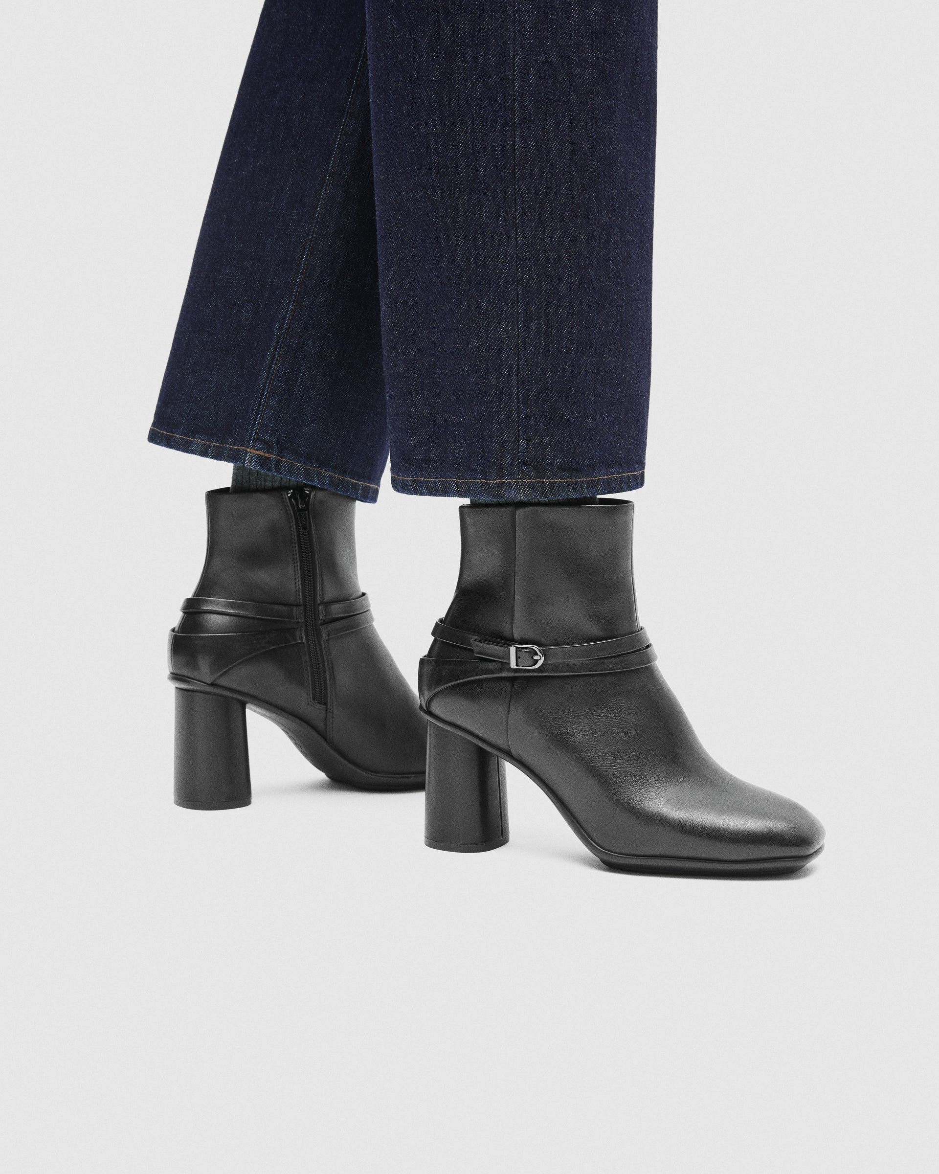 Women's ECCO® Sculpted Alba 65 Leather Ankle Heel Boot - Black - Lifestyle image-1