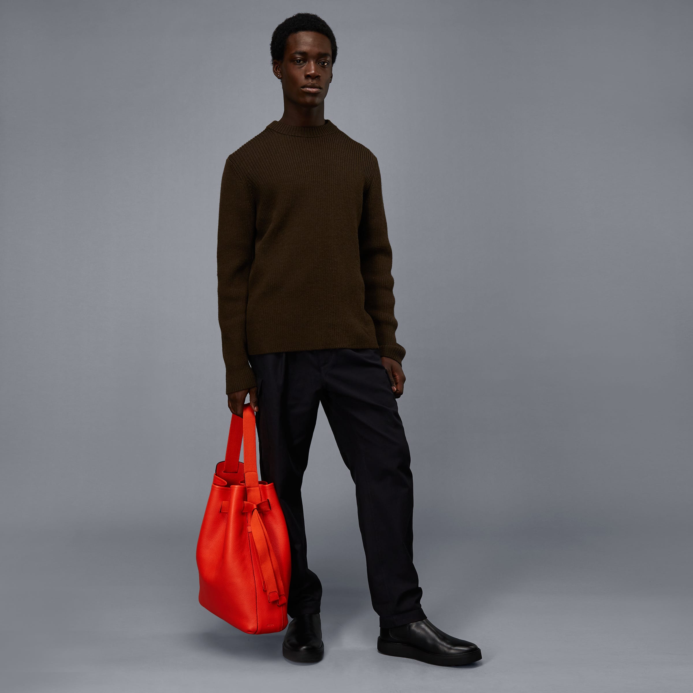 ECCO Sail Full Size レザーショルダーバッグ - レッド - Modelshot-1