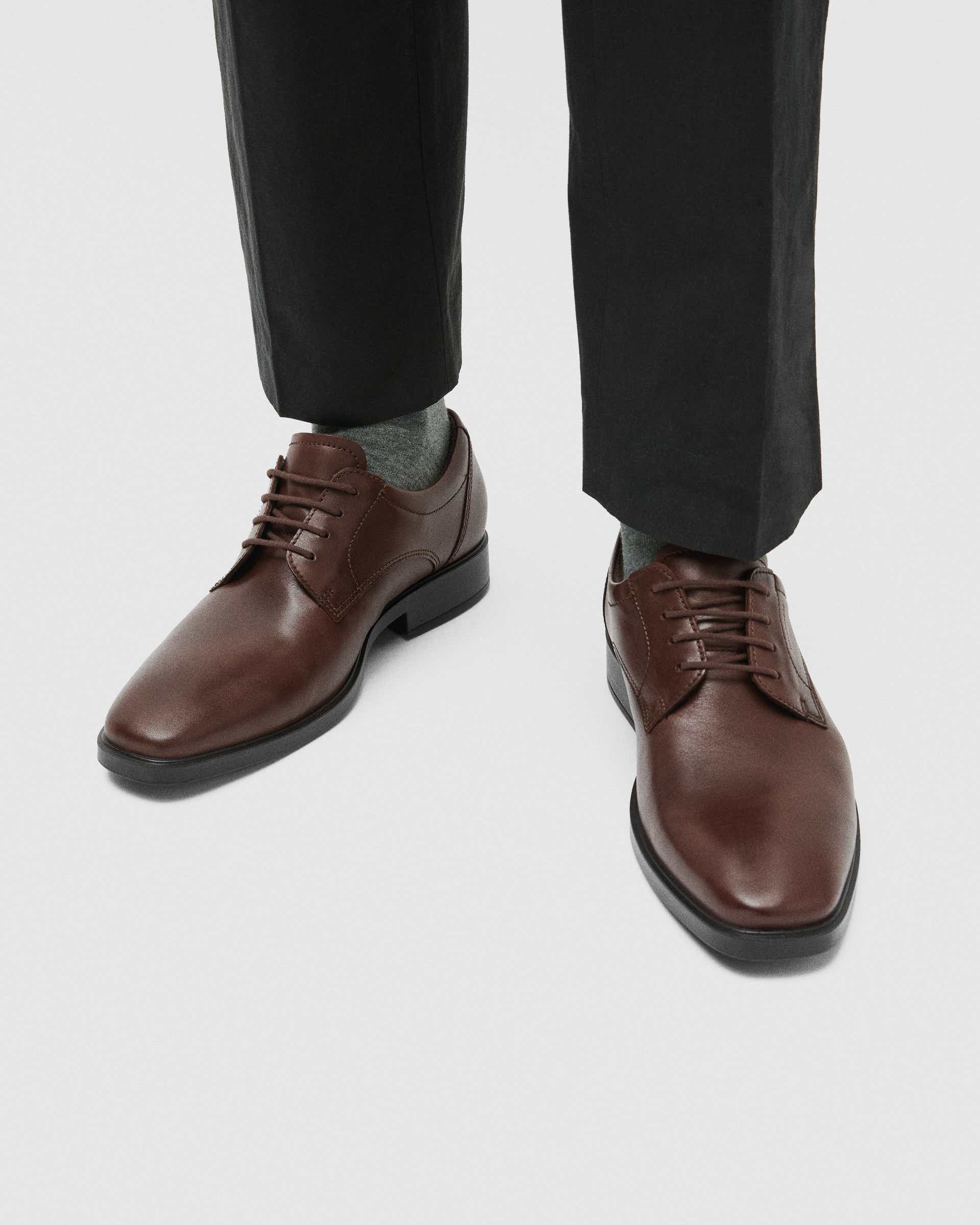 Męskie skórzane półbuty derby ECCO® METROPOLE MILAN - Brązowy - Lifestyle image-1