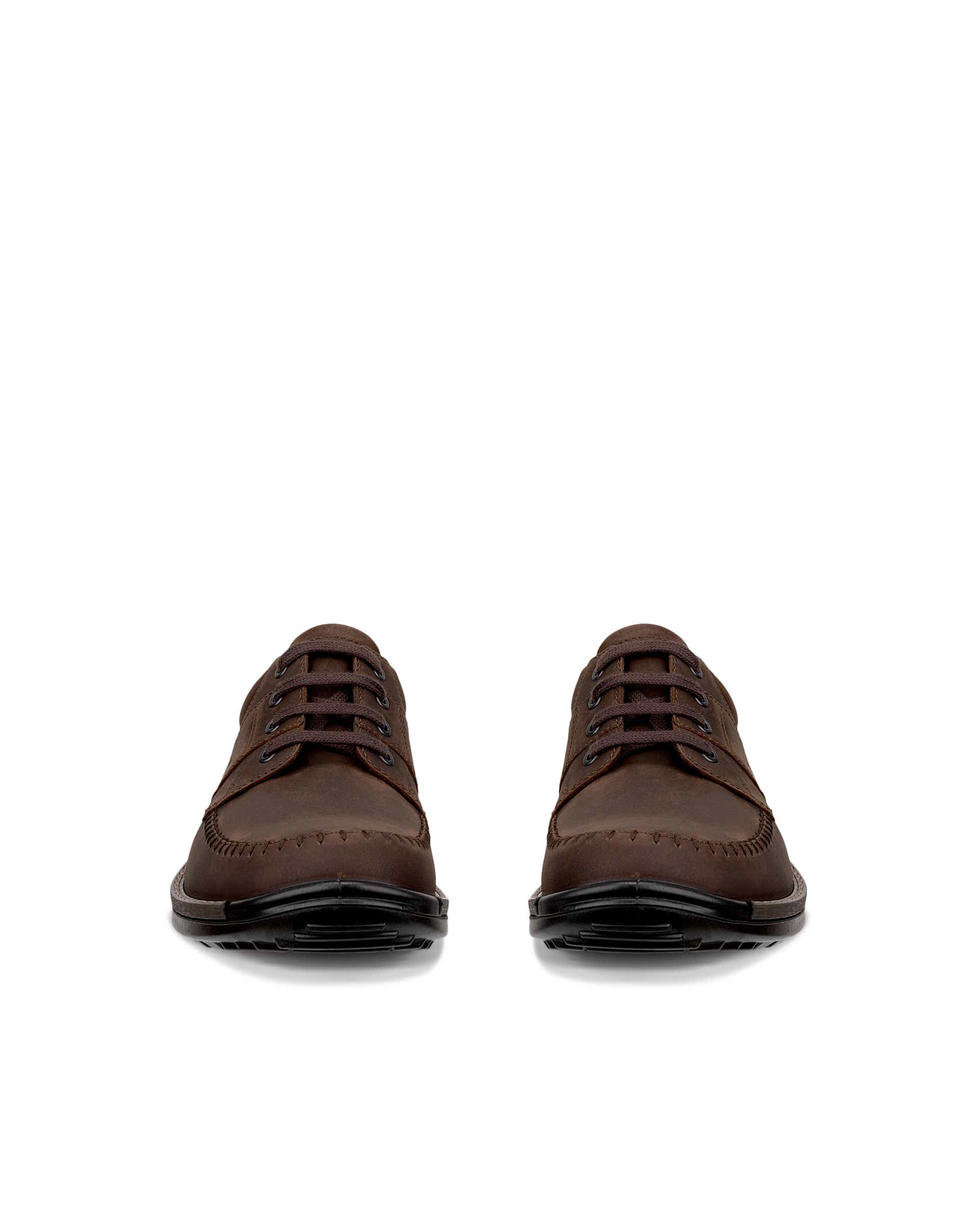 Men's ECCO® Fusion Oiled Nubuck Lace-Up Shoe - Brown - Front pair