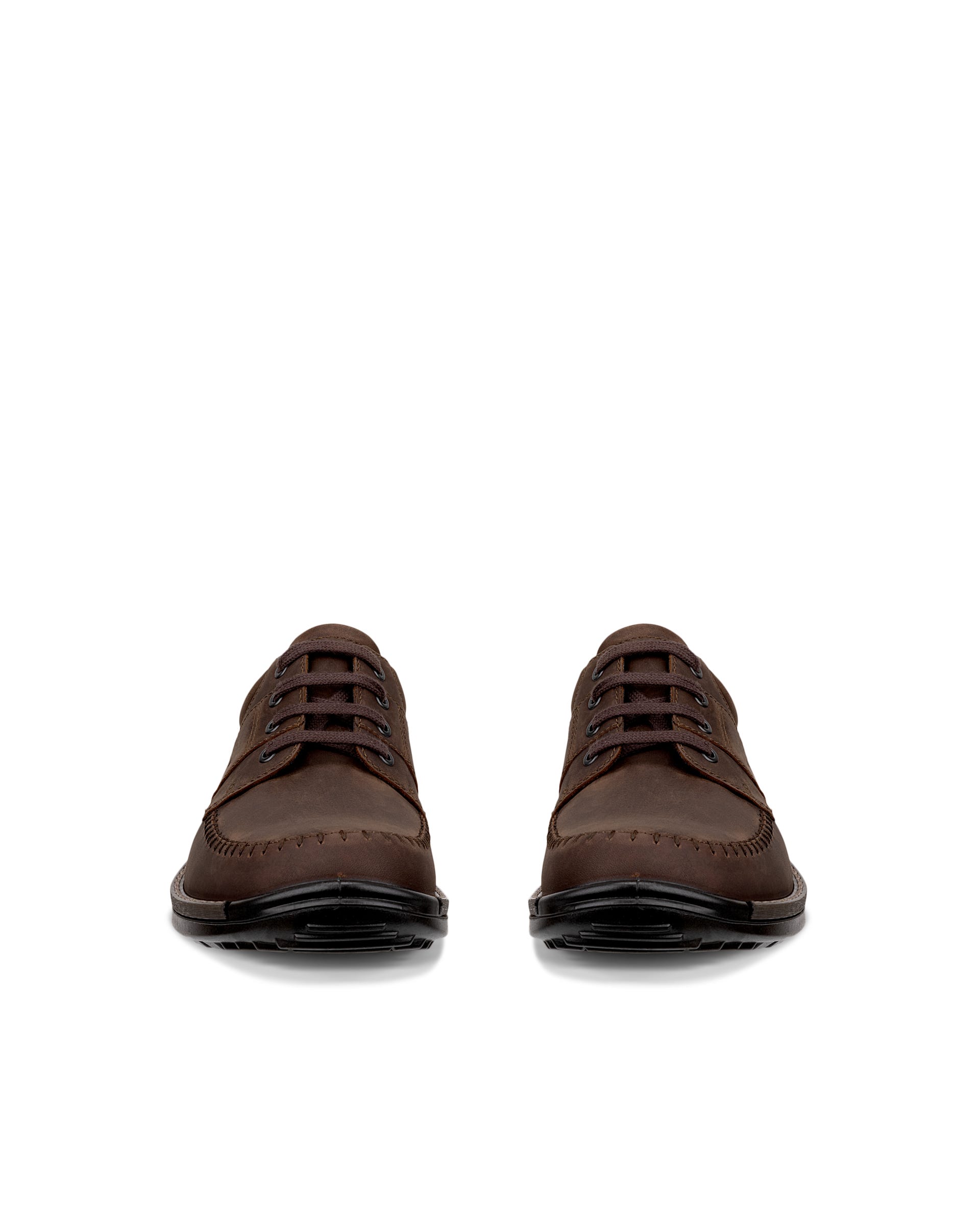 Men's ECCO® Fusion Oiled Nubuck Lace-Up Shoe - Brown - Front pair