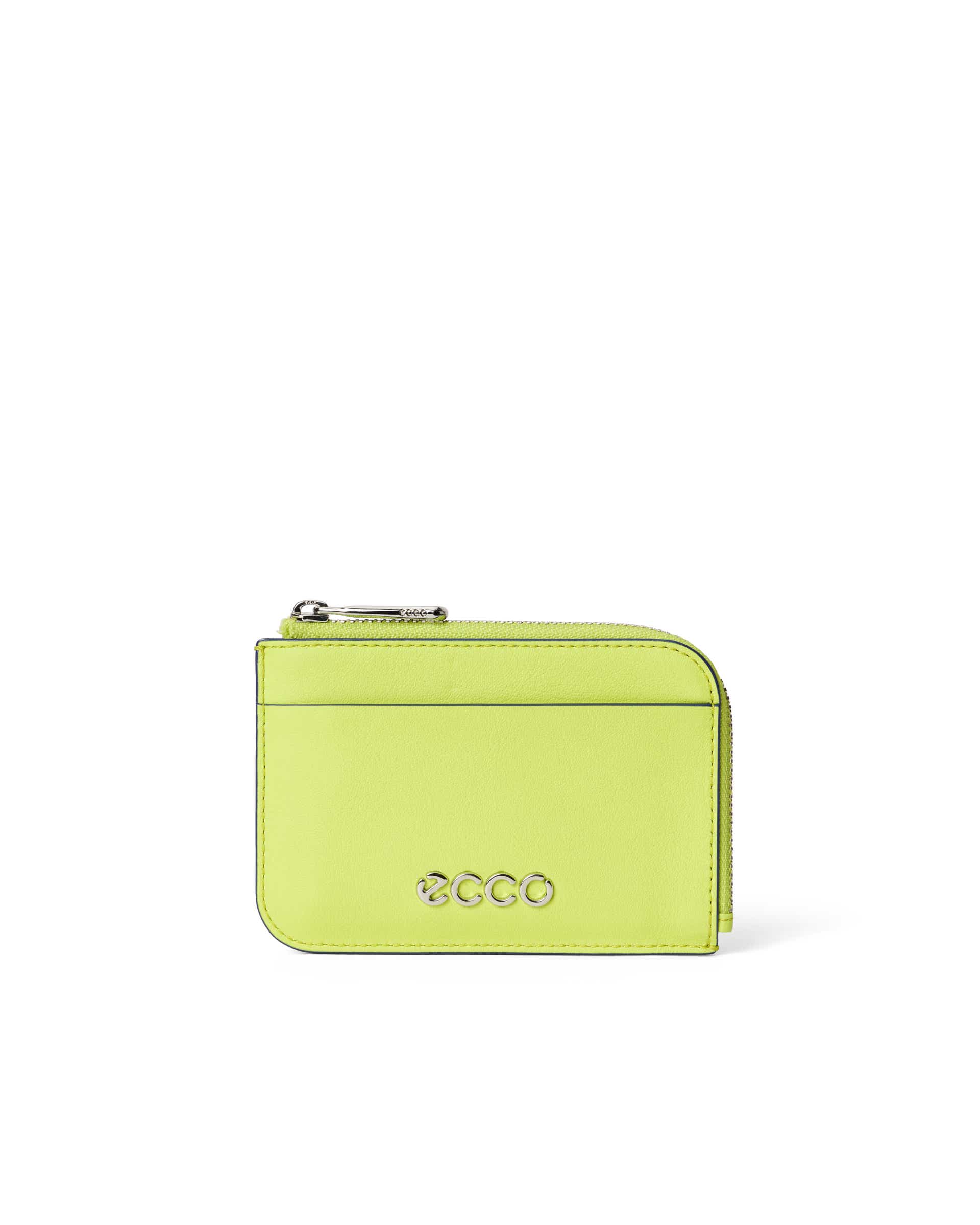 ECCO® Zipped Soft Smooth Leather Card Case - Green - Main
