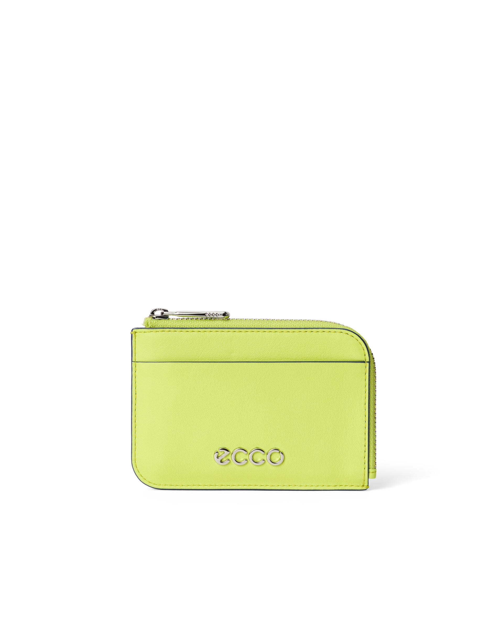 ECCO® Zipped Soft Smooth Leather Card Case - Green - Main