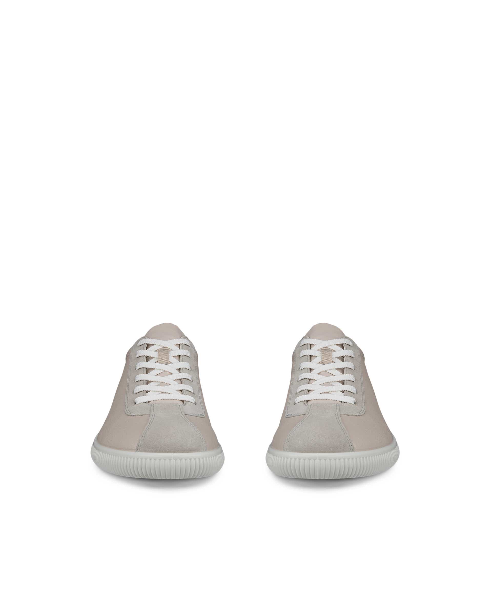ECCO® Soft Zero Heren leren sneaker - Grijs - Front pair