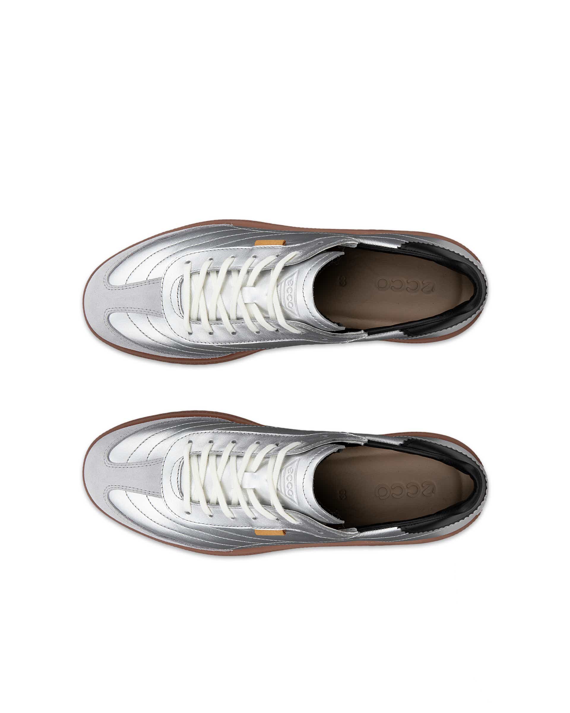 ECCO SOFT 11 WOMEN ウィメンズ レザースニーカー - シルバー - Top left pair