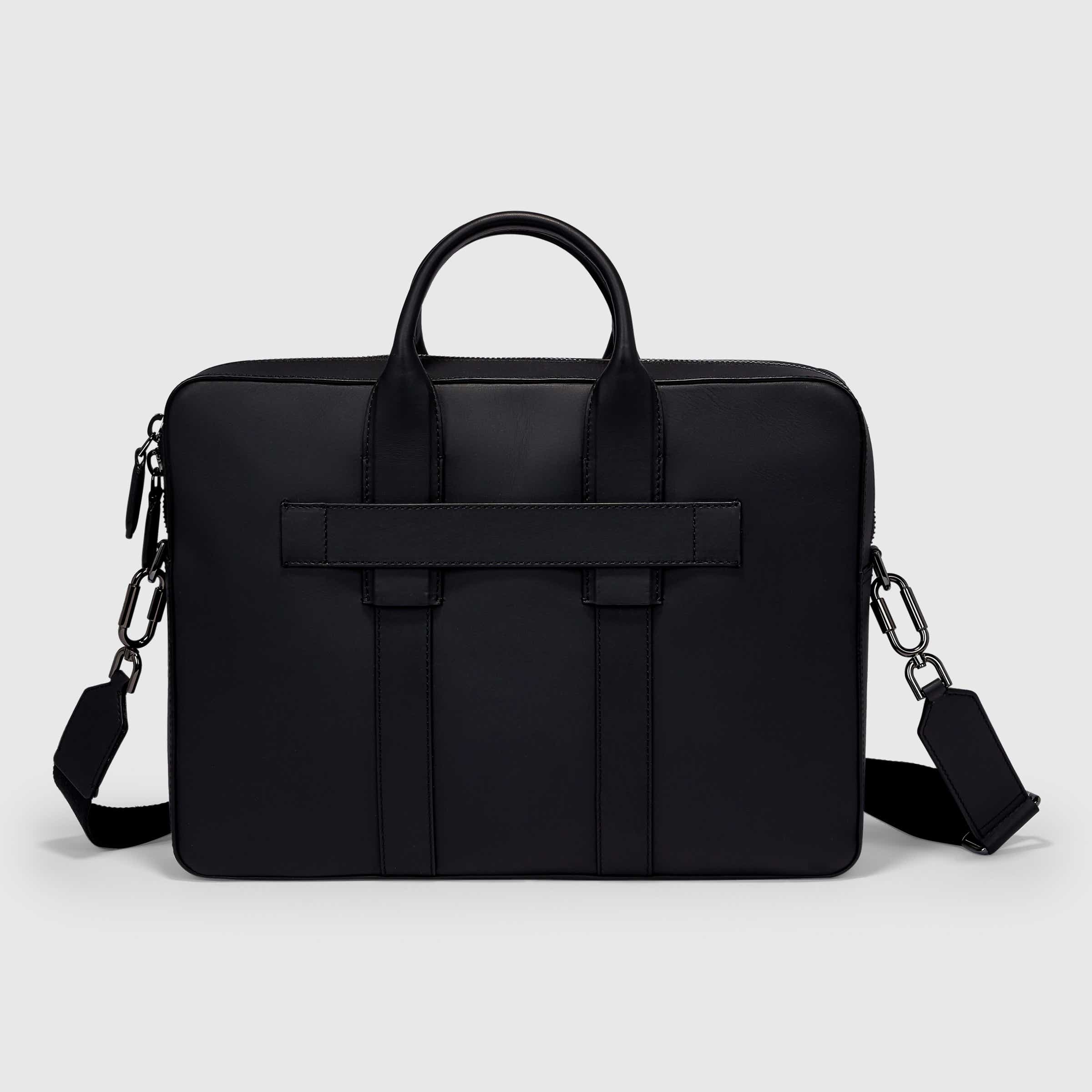 ECCO® City Leather Laptop Bag - Black - Back