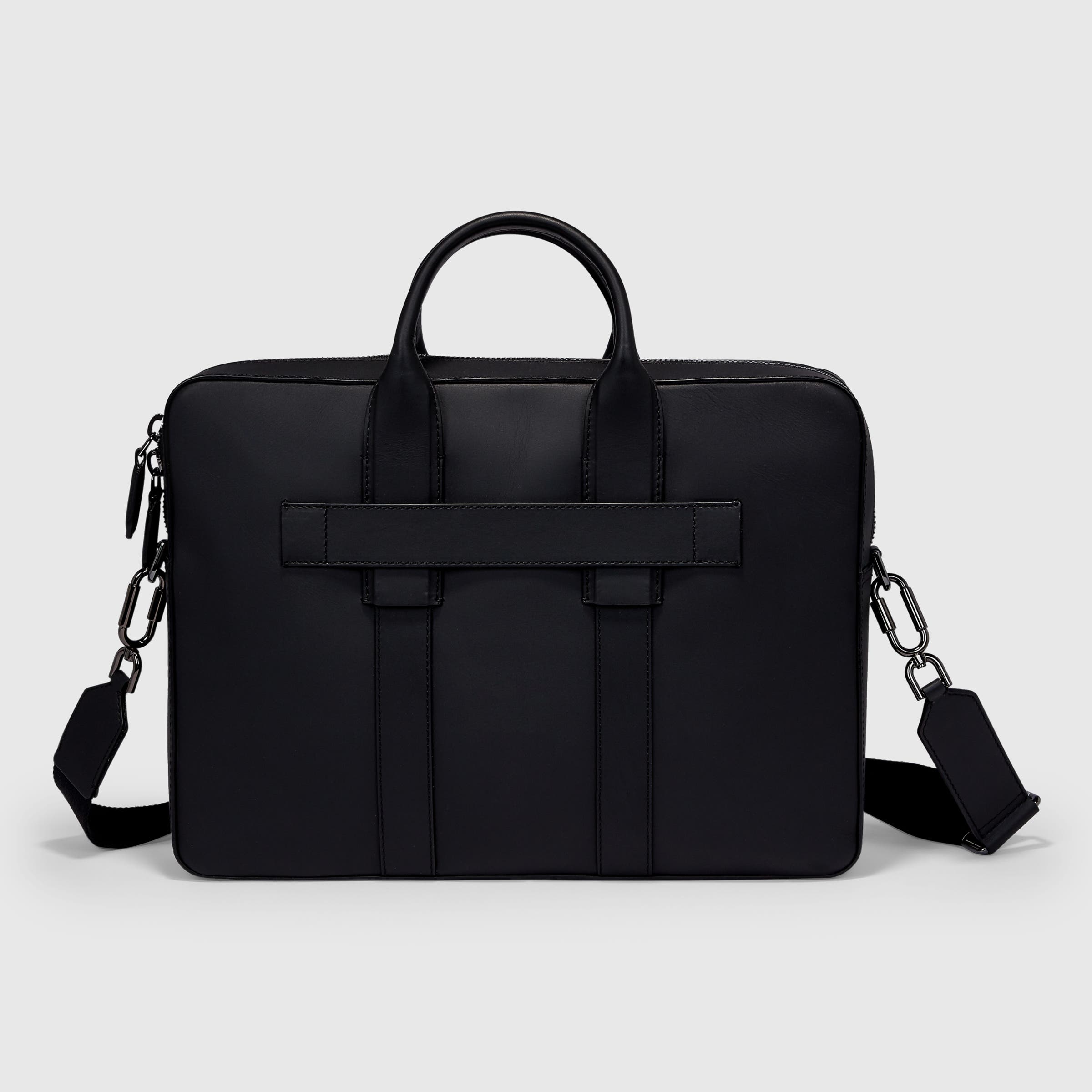 ECCO® City Leather Laptop Bag - Black - Back