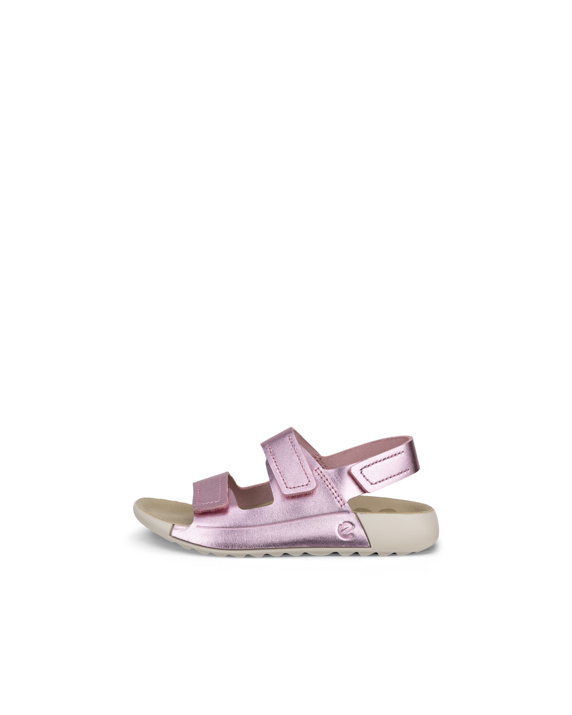Kids' ECCO® Cozmo Leather Two Strap Sandal - Pink - Outside