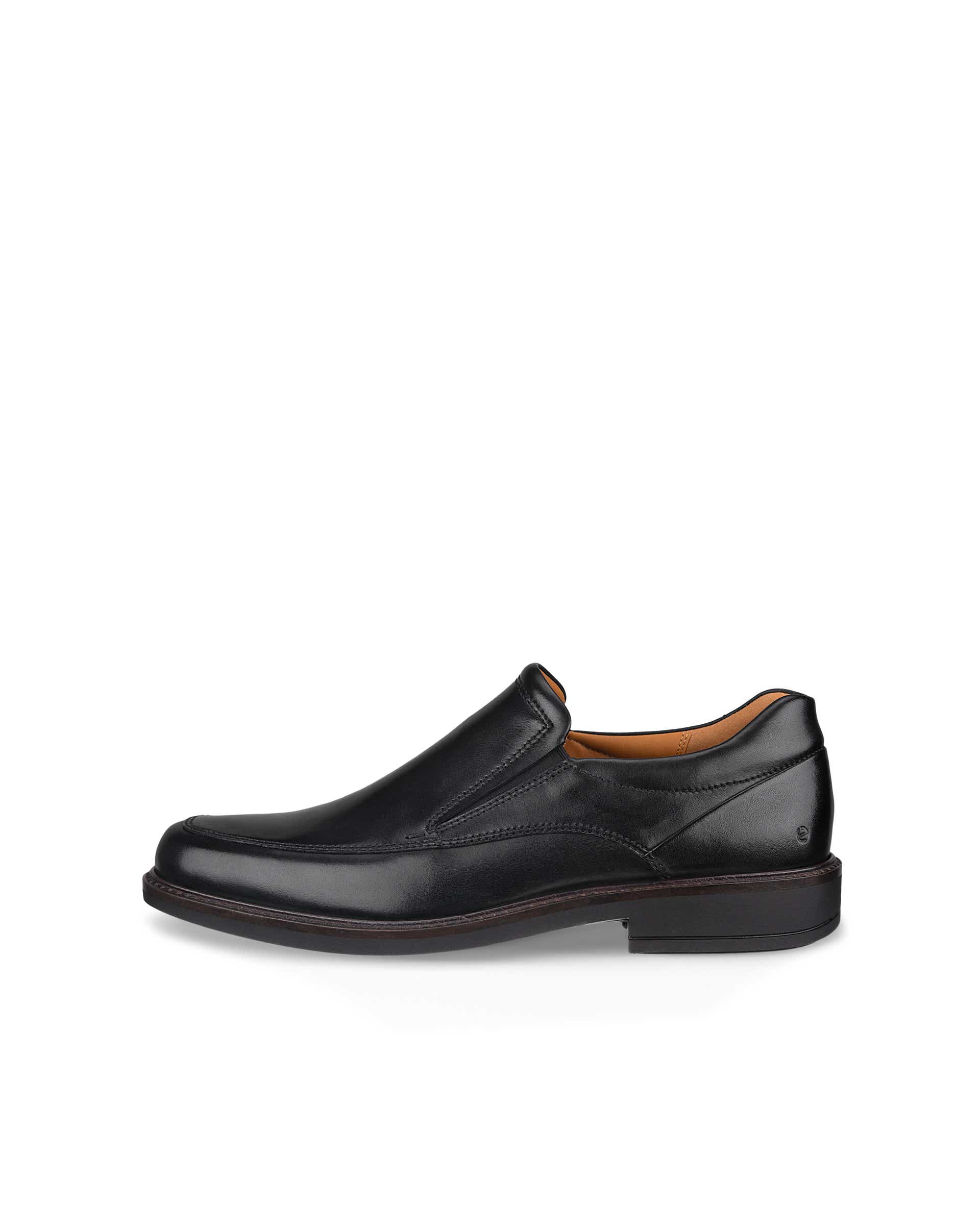 Men's ECCO® Holton Leather Slip-On Shoe - Black - Outside