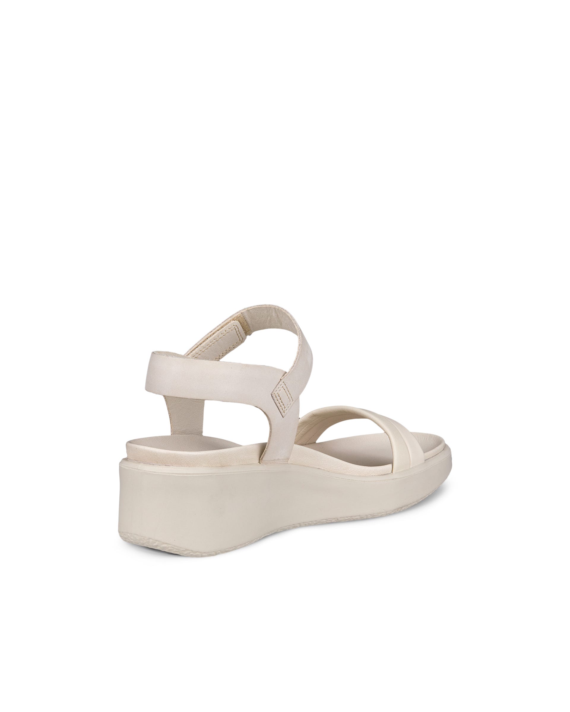 Women's ECCO® Flowt Wedge LX Leather Sandal - Beige - Back