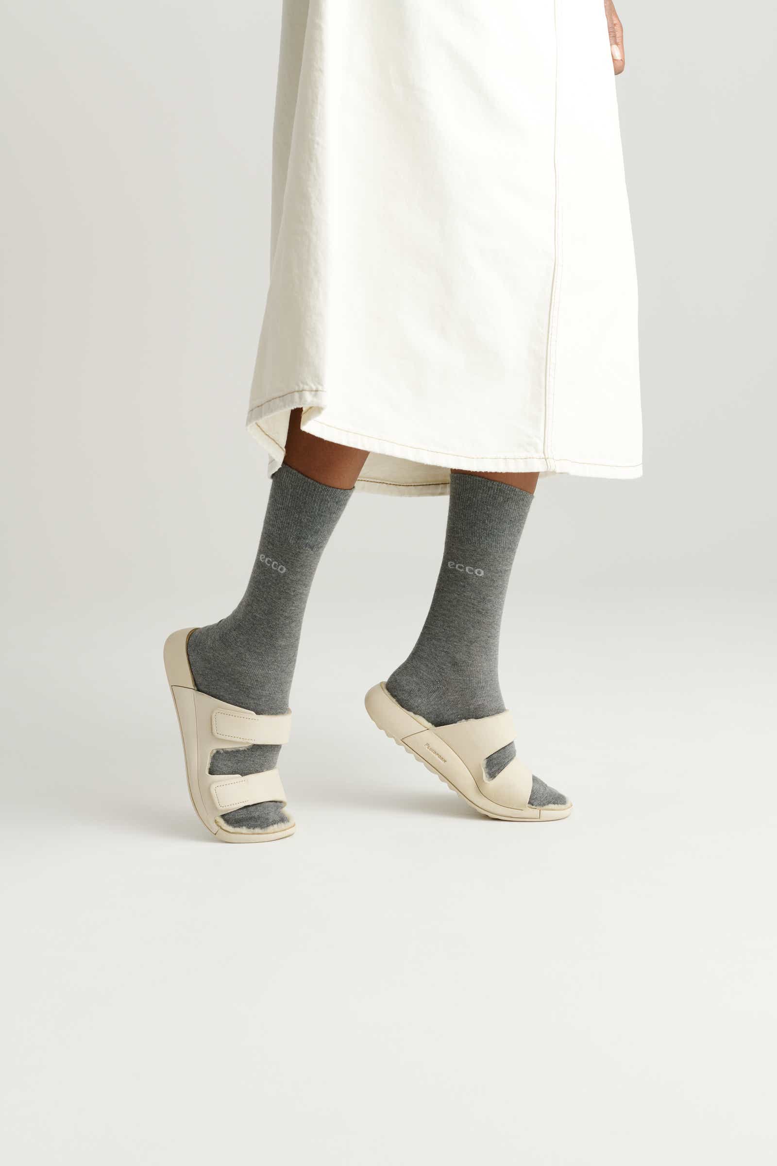 ECCO® Longlife Unisex mid-cut sokken - Grijs - Lifestyle image-1