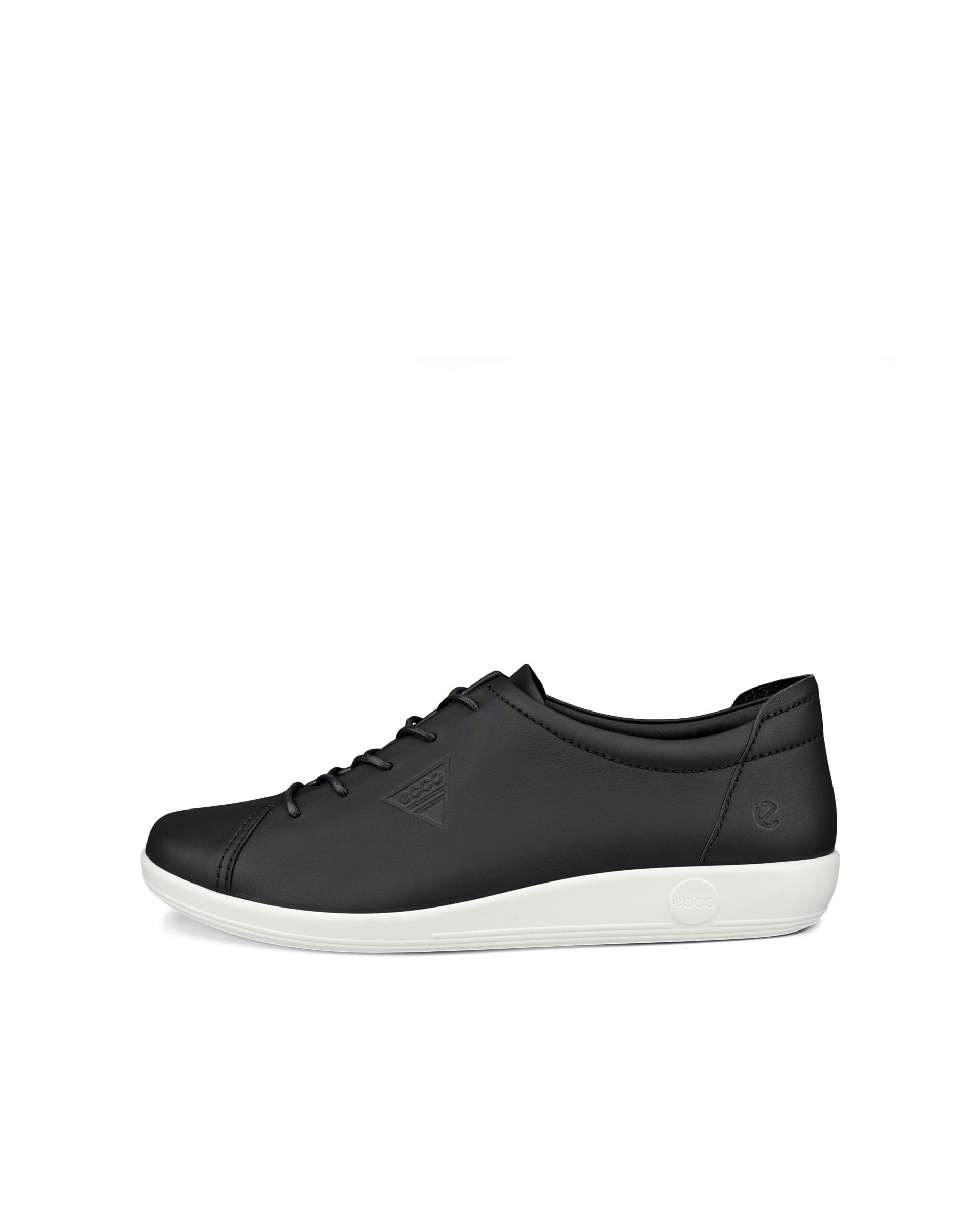 Women's ECCO® Soft 2.0 Leather Walking Shoe - Black - Outside
