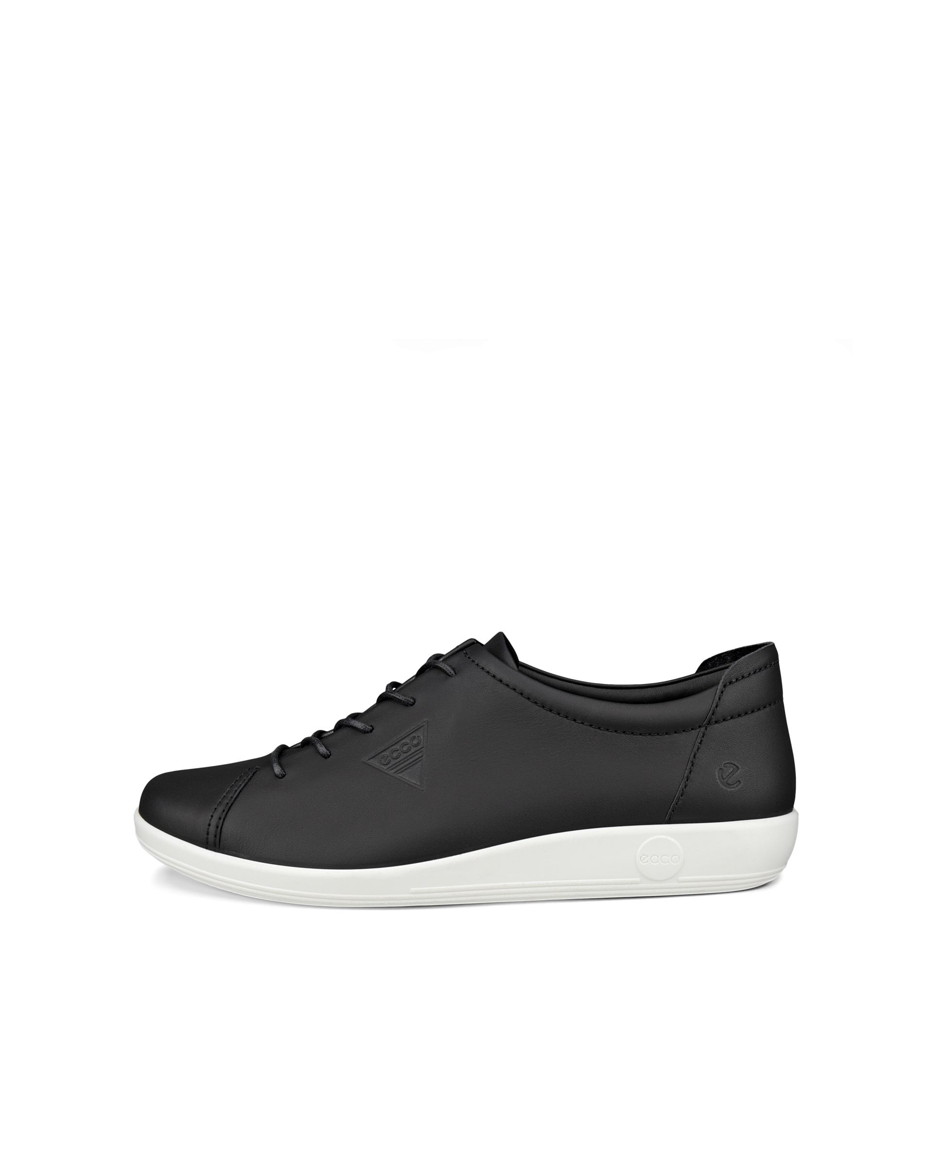 Women's ECCO® Soft 2.0 Leather Walking Shoe - Black - Outside