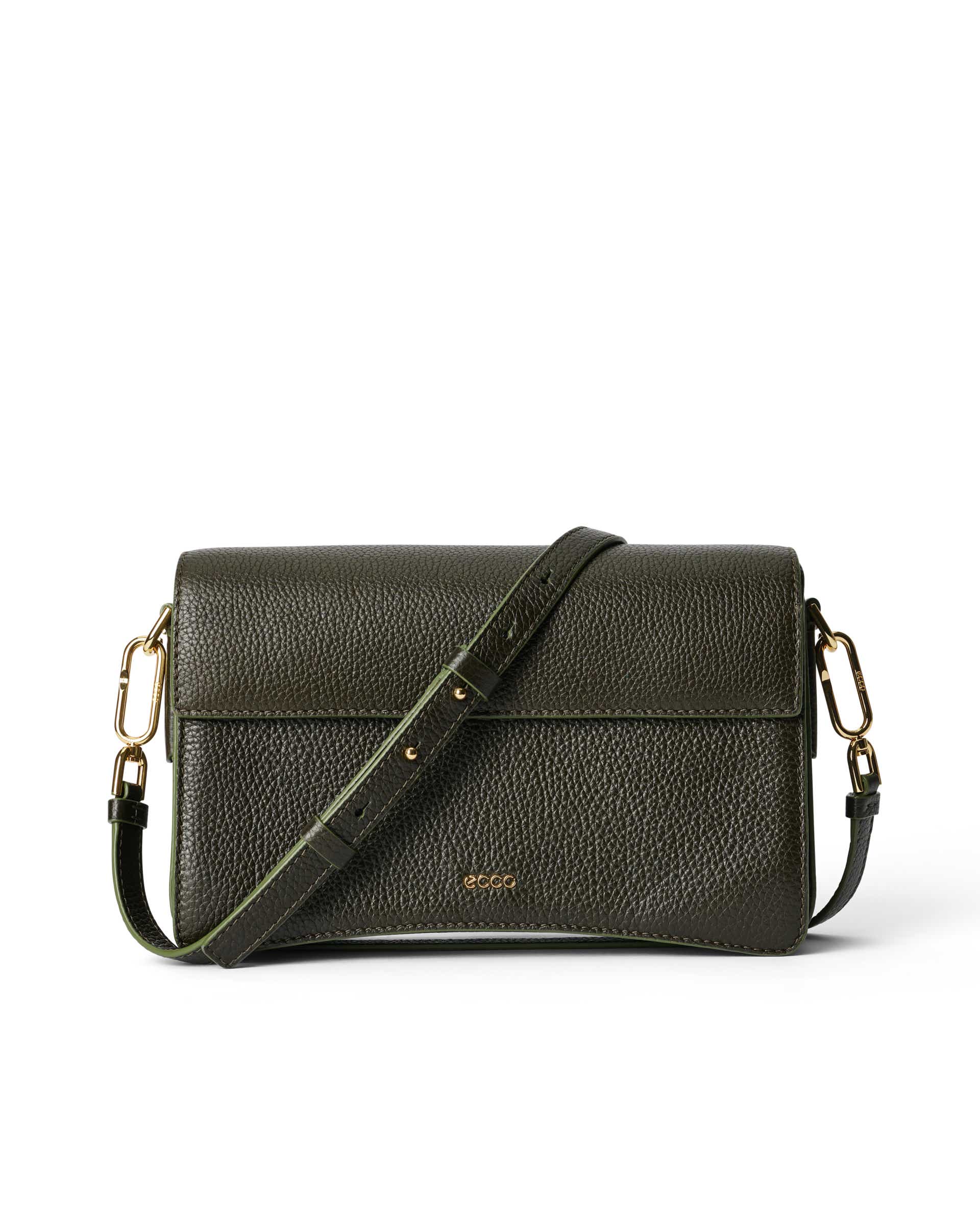 ECCO Pinch Large Pebbled レザークロスボディバッグ - グリーン - Main