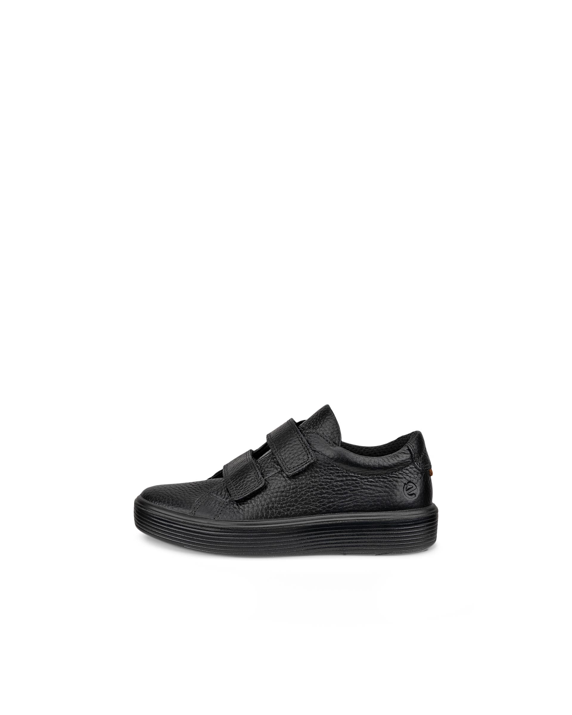 Kids' ECCO® Soft 60 Leather Trainer - Black - Outside