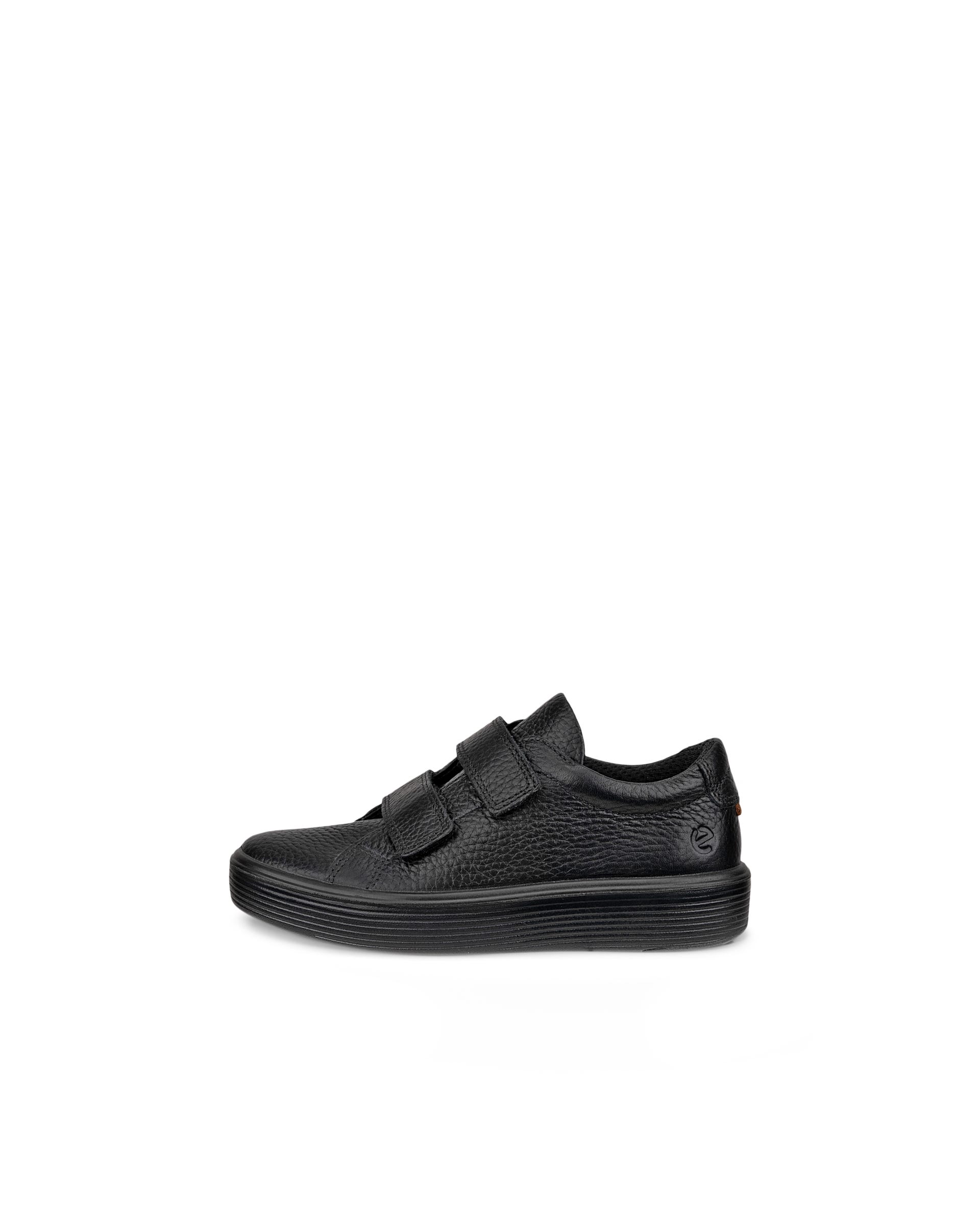 Kids' ECCO® Soft 60 Leather Trainer - Black - Outside