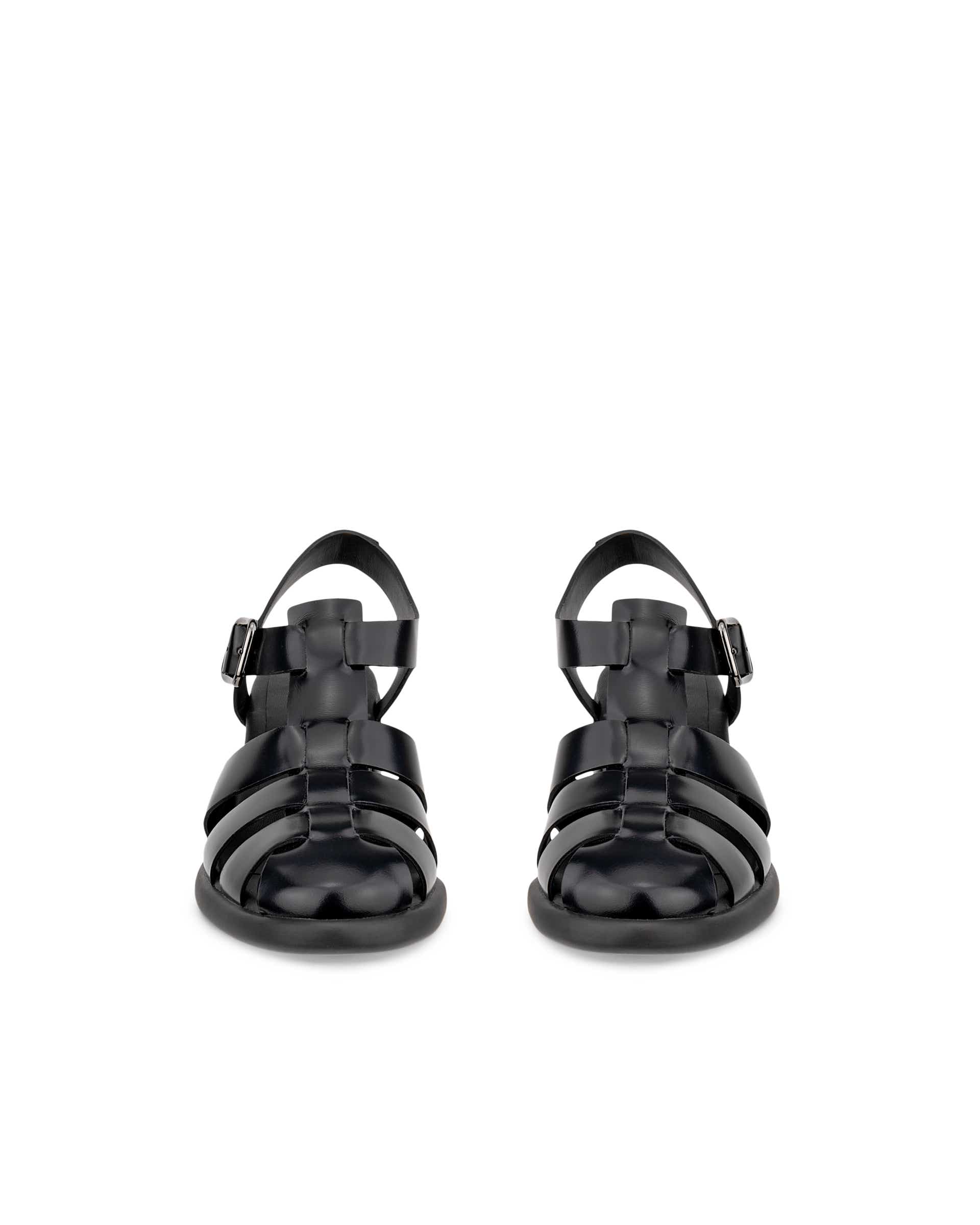 ECCO® Sculpted LX 55 escarpins en cuir à talon carré pour femme - Noir - Front pair