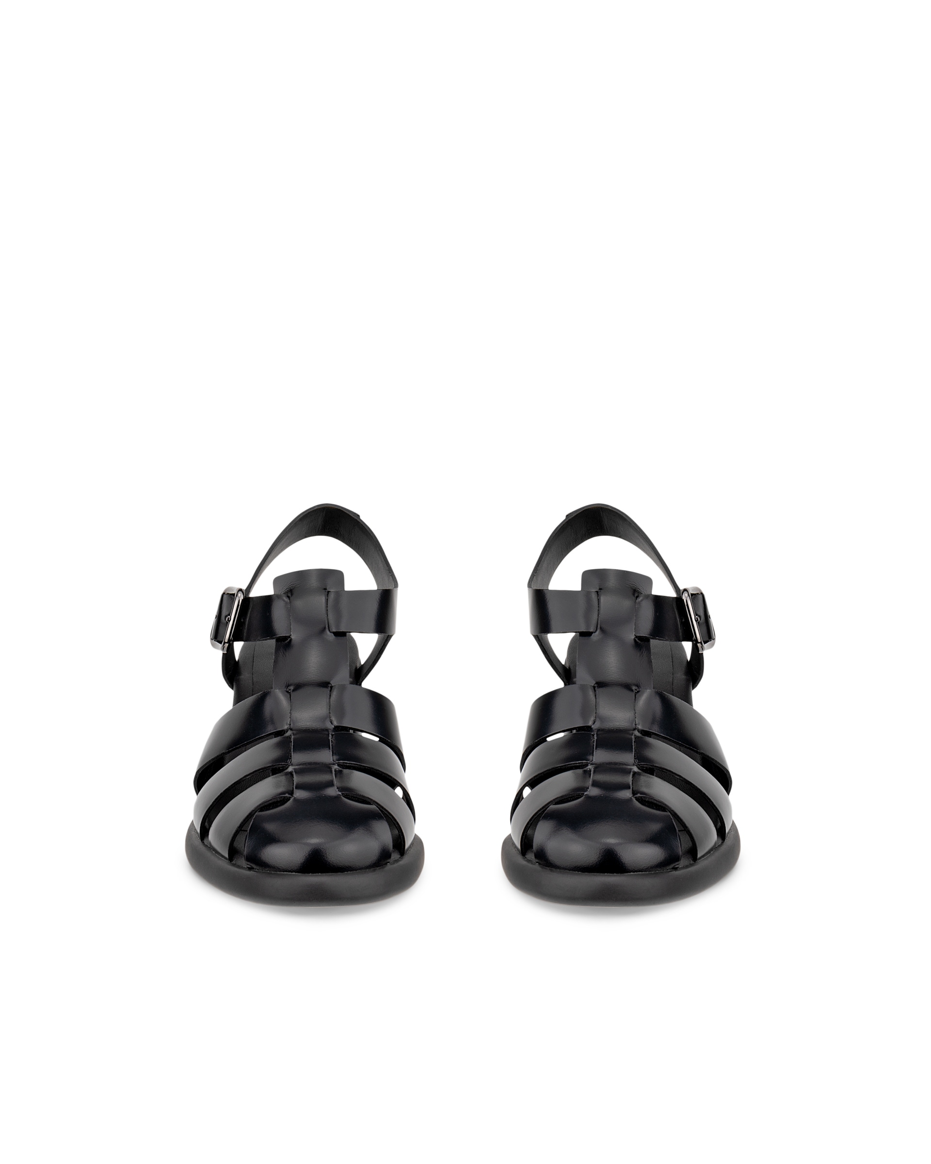 ECCO® Sculpted LX 55 escarpins en cuir à talon carré pour femme - Noir - Front pair