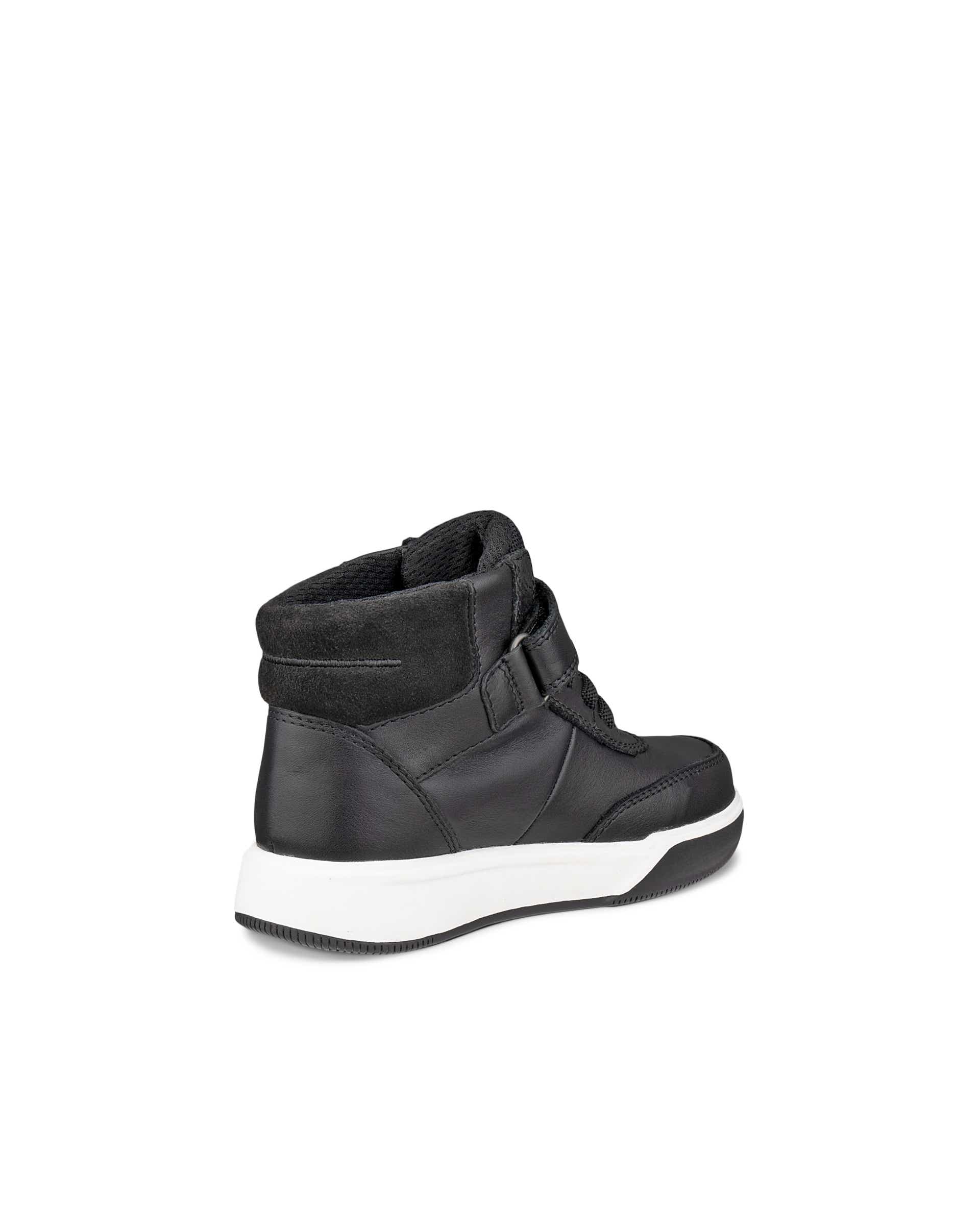 ECCO® STREET COURT K takjakinnitusega nahast jalanõud lastele - Must - Back