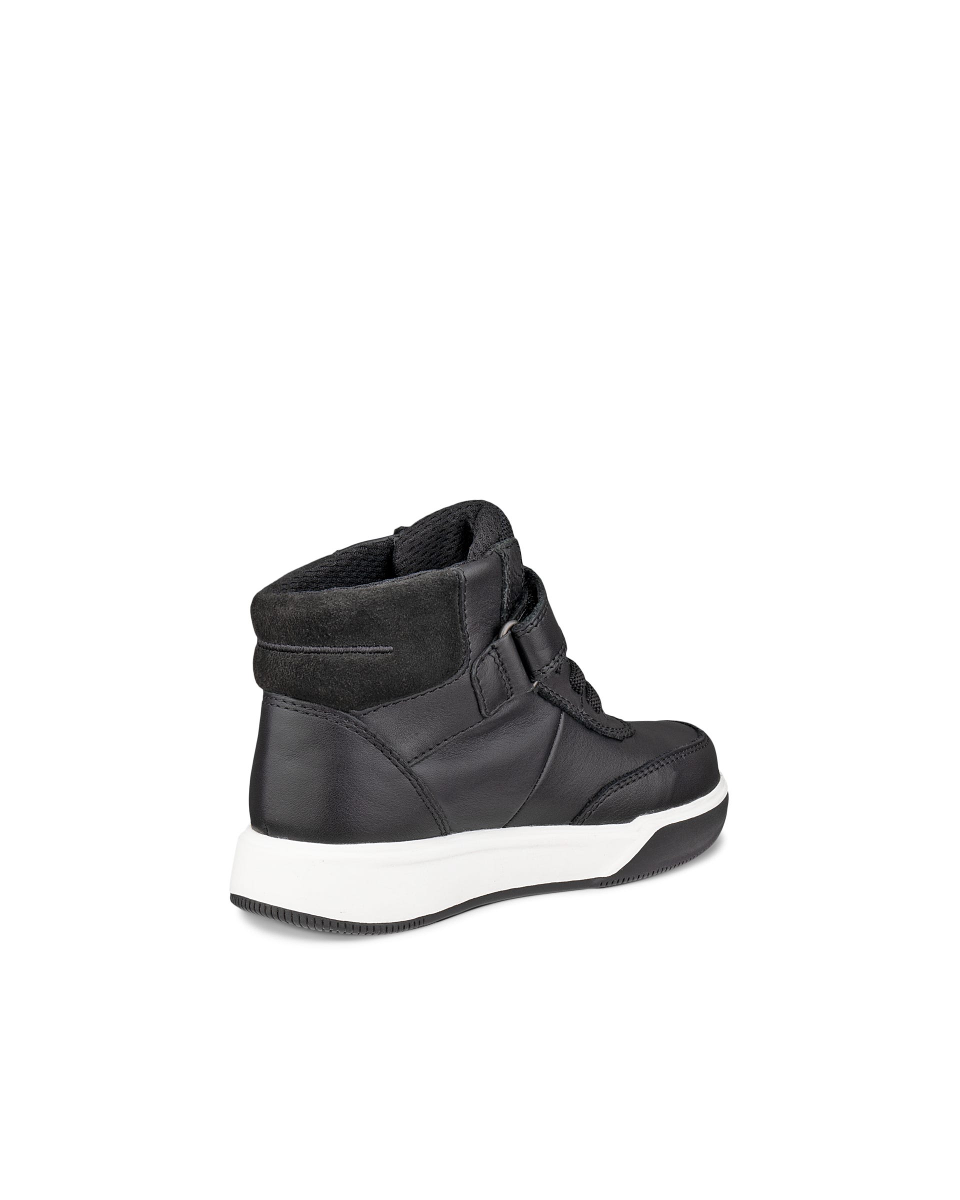 ECCO® STREET COURT K takjakinnitusega nahast jalanõud lastele - Must - Outside