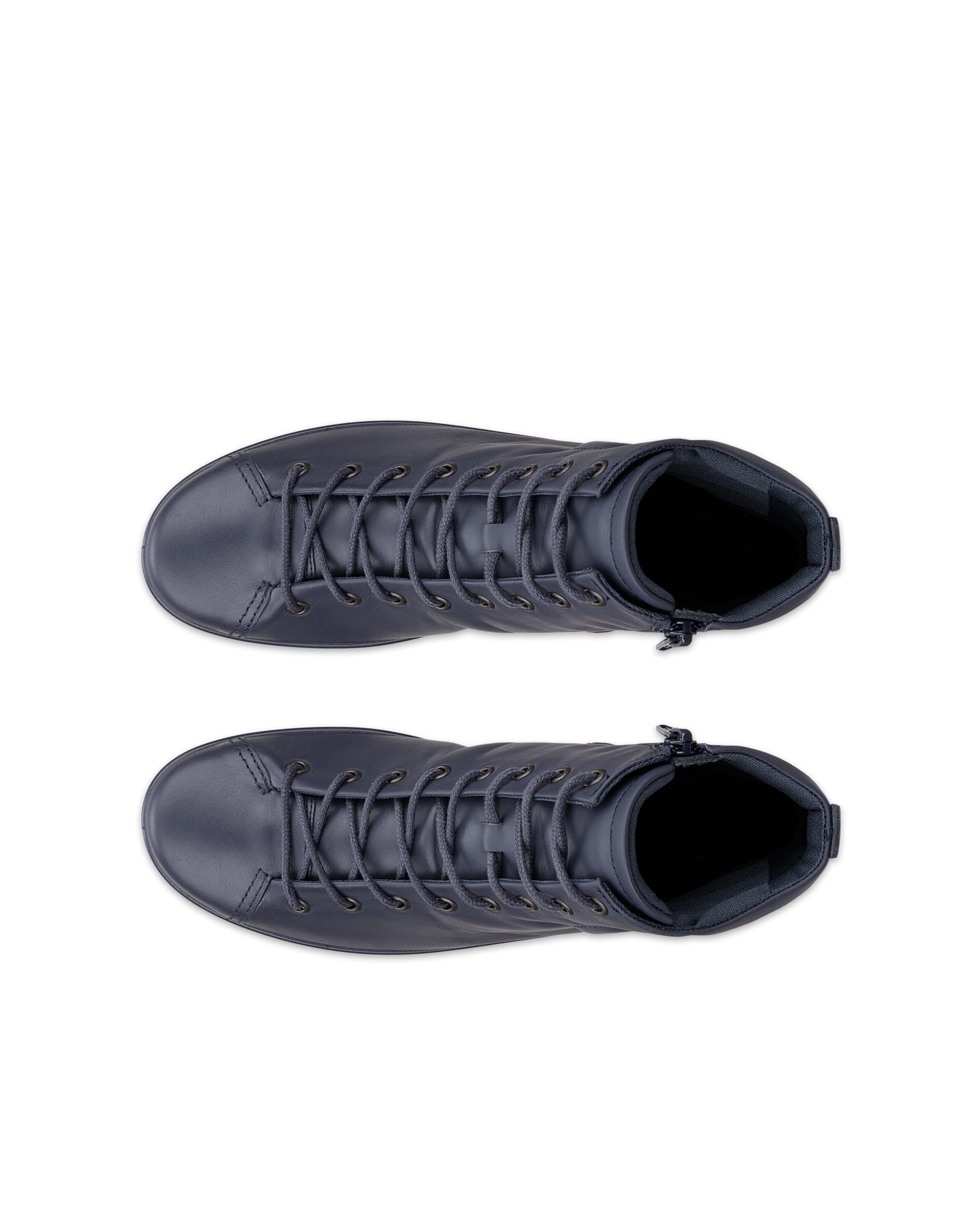 Dámske kožená šnurovacia obuv ECCO® SOFT 2.0 - Modrá - Outside