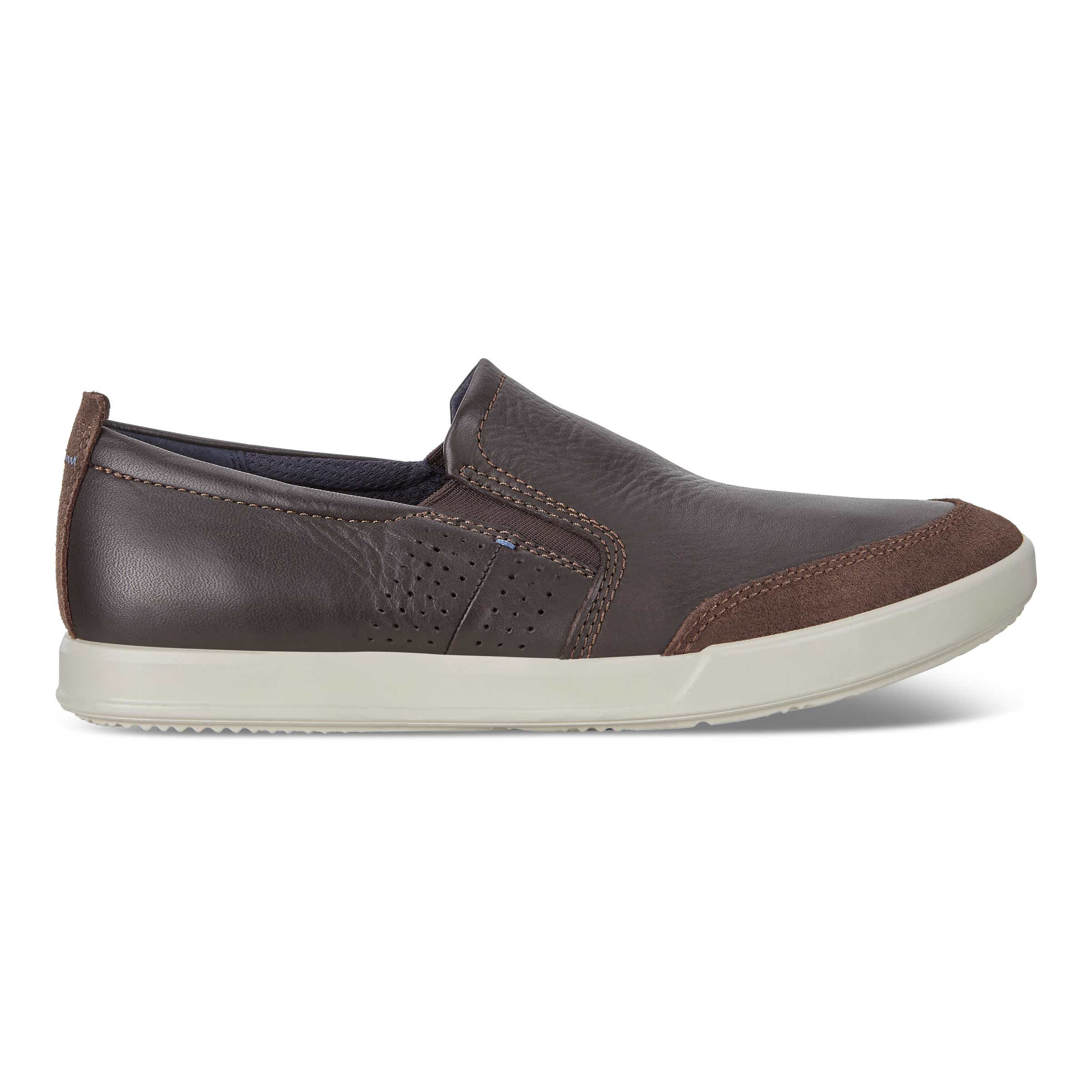 Men's ECCO® Collin 2.0 Slip-On Leather Sneaker - Brown - Outside