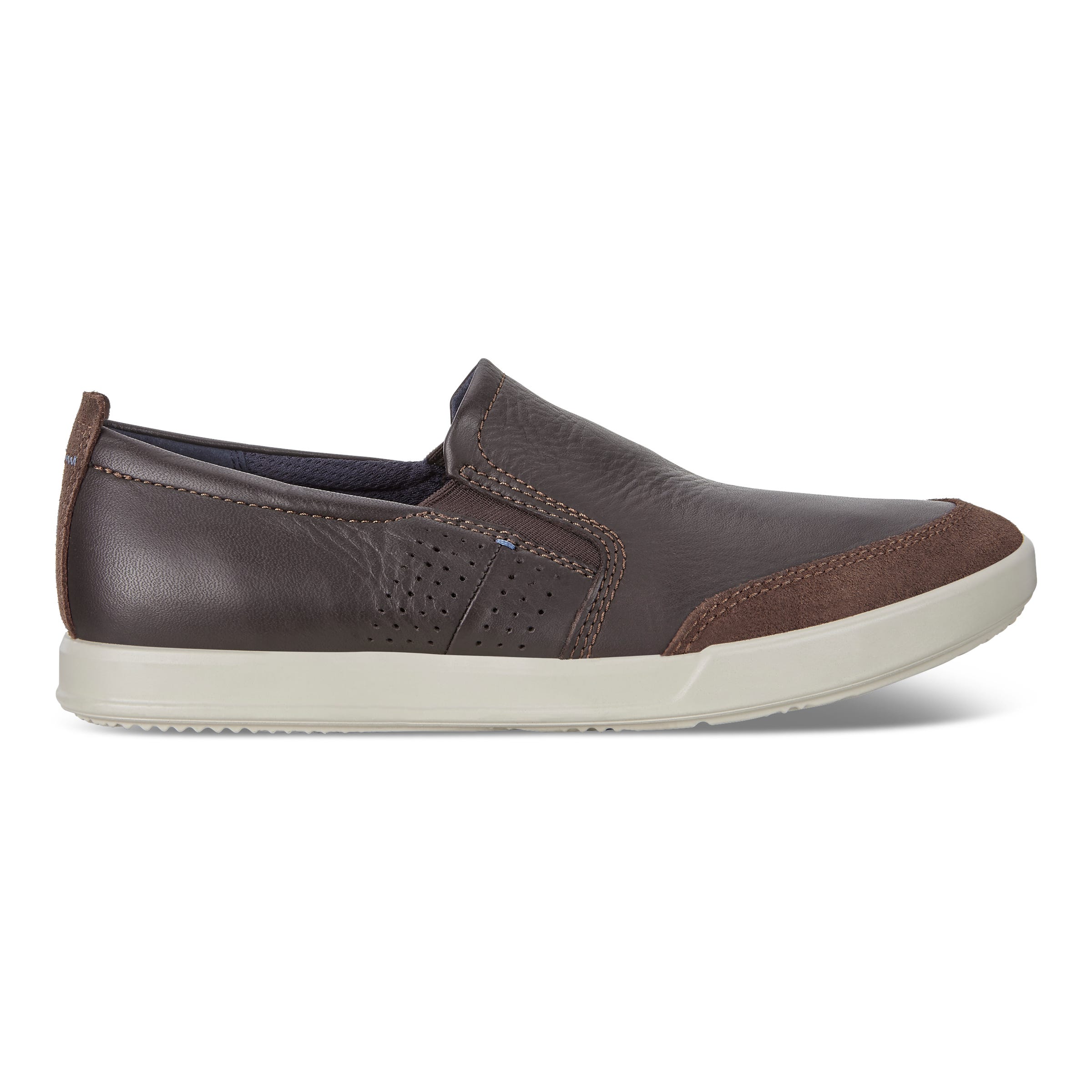 Men's ECCO® Collin 2.0 Slip-On Leather Sneaker - Brown - Outside