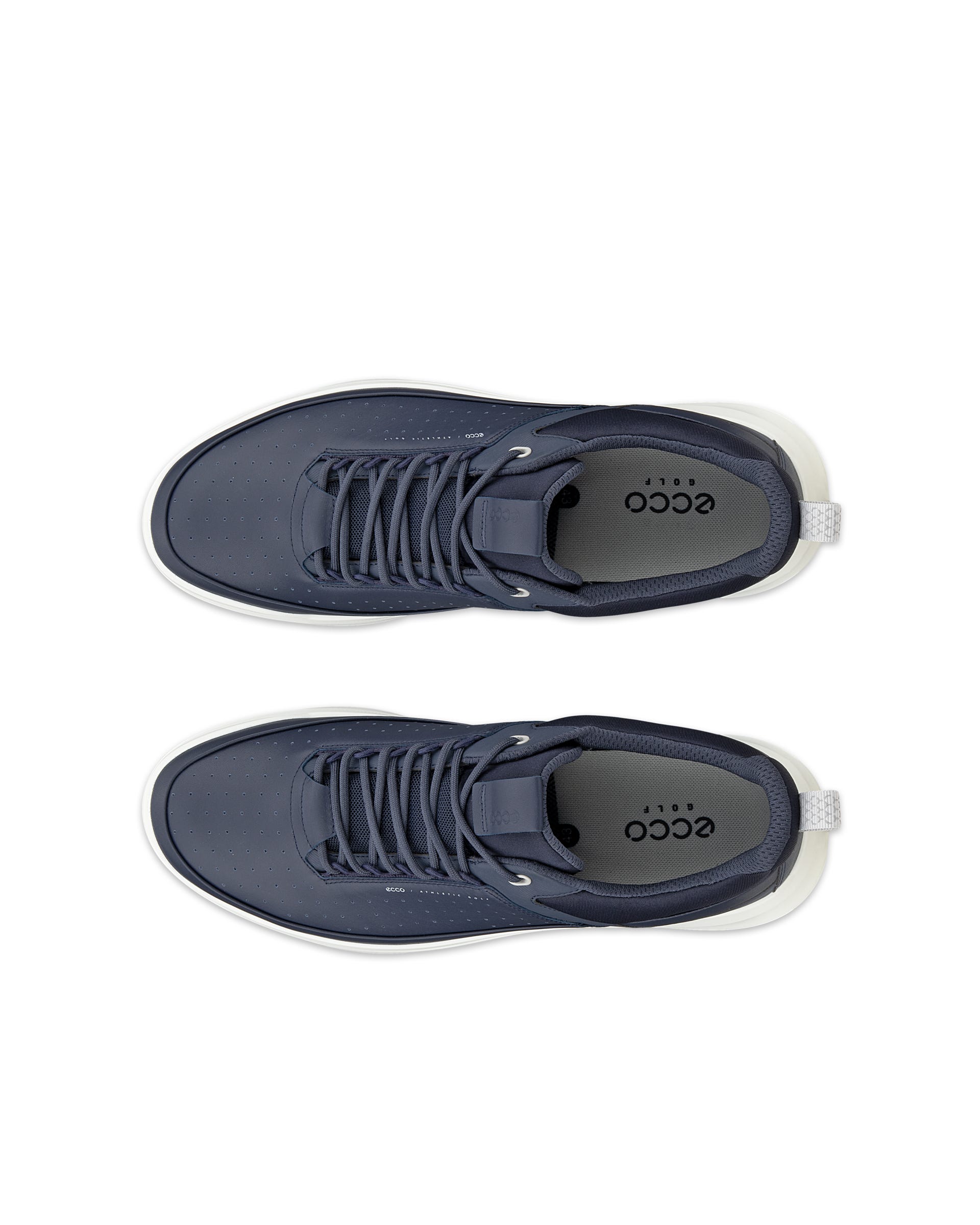 Men's ECCO® Golf Core Leather Hybrid Waterproof Golf Shoe - Blue - Top left pair