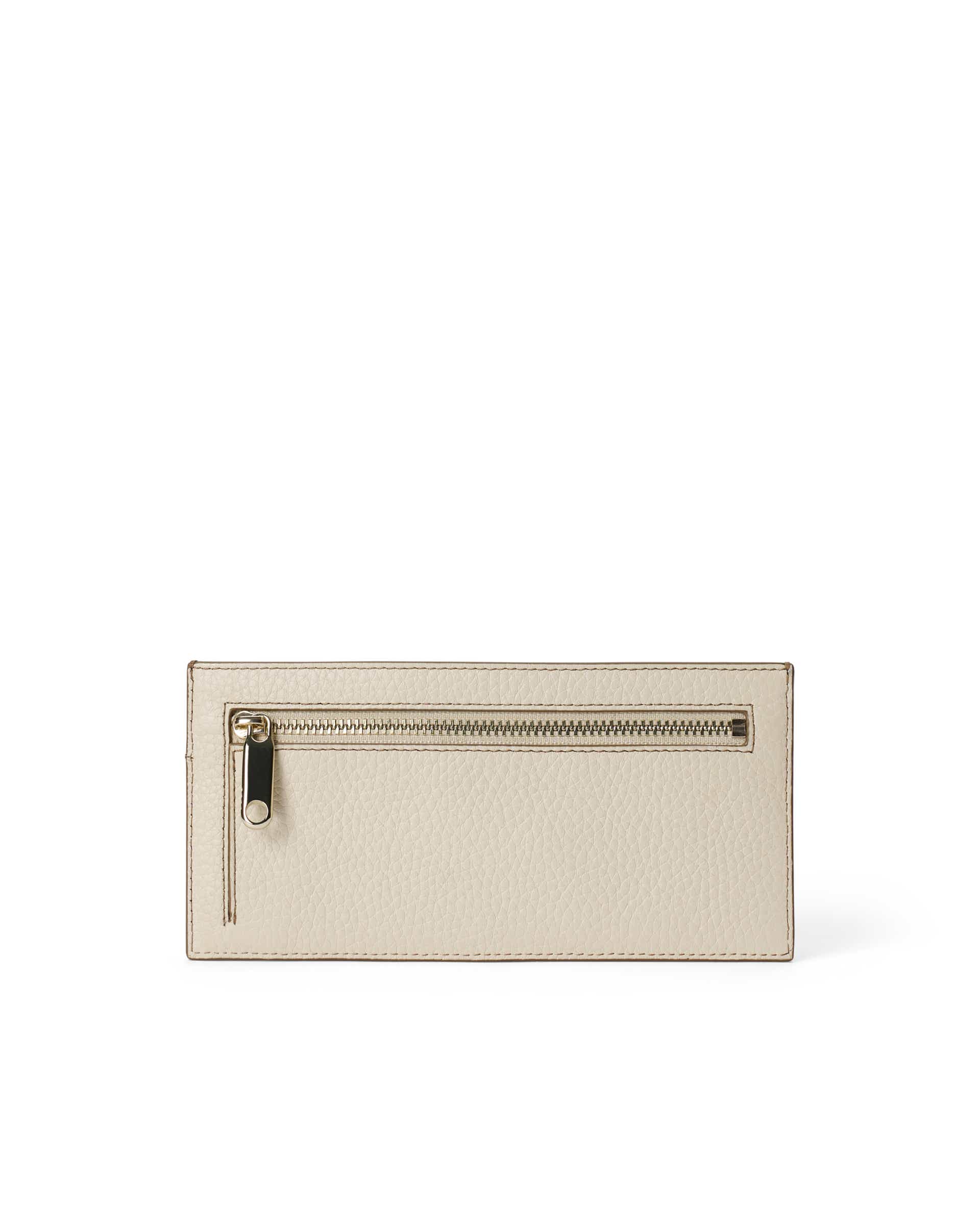 ECCO® Wallet Pebbled Small Leather Wallet - Beige - Back