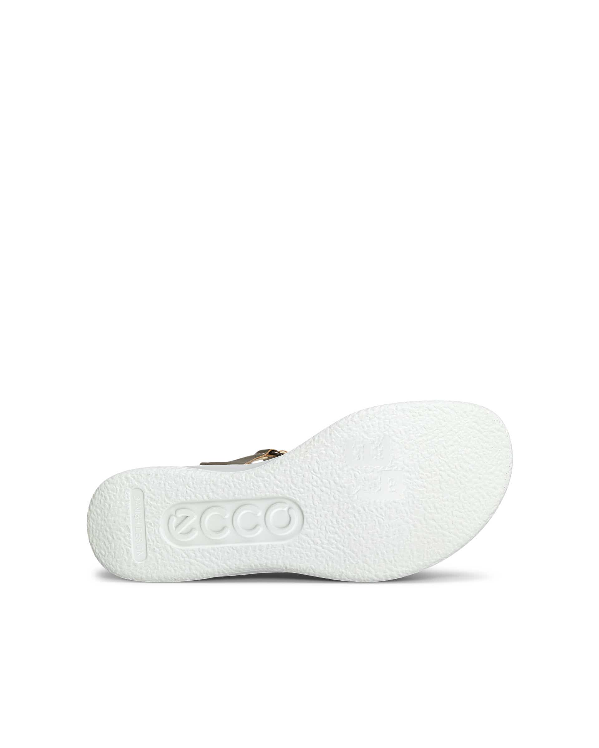 Women's ECCO® Flowt Wedge LX Leather Wedge Sandal - Metallic - Sole