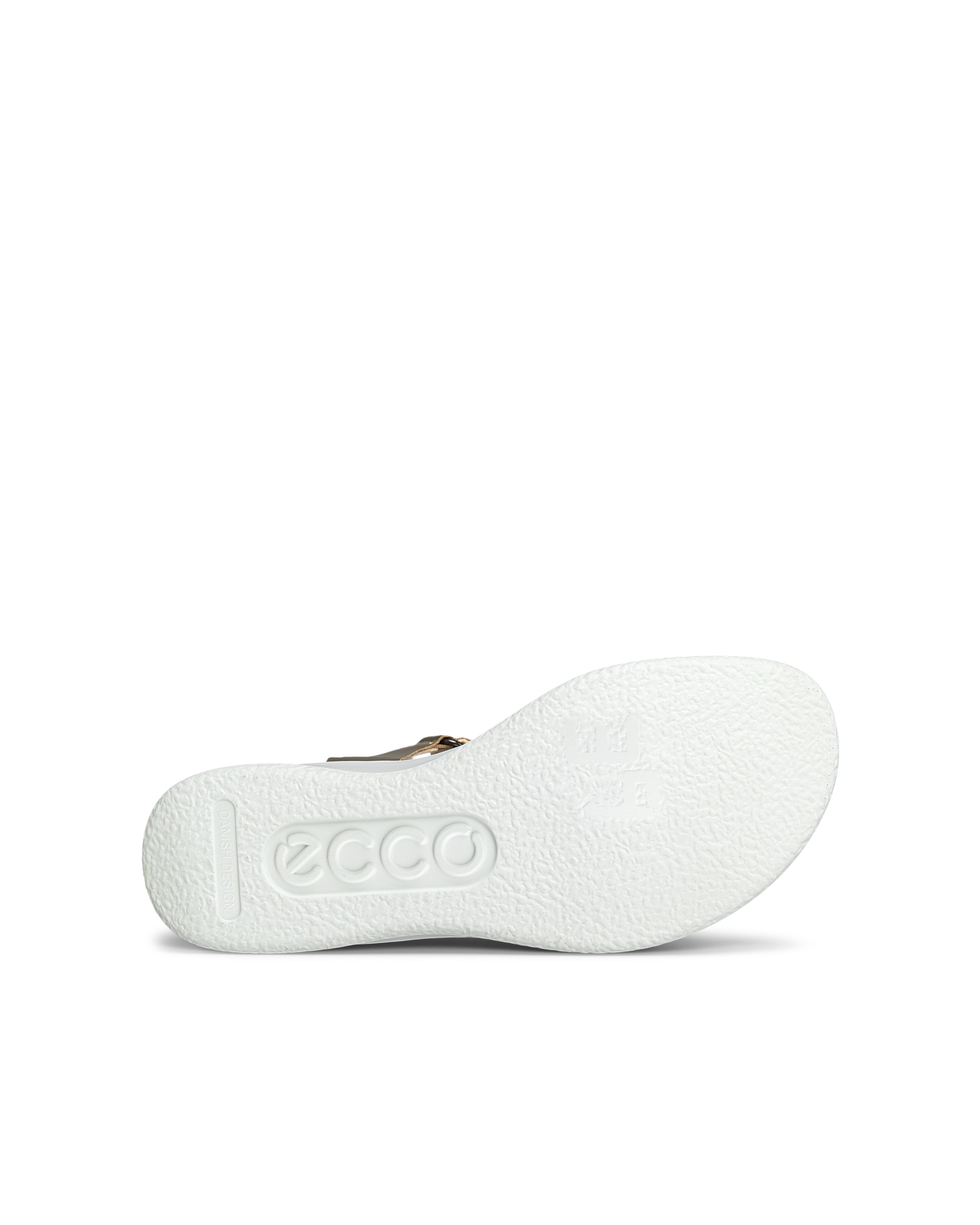 Women's ECCOยฎ Flowt Wedge LX Leather Wedge Sandal - Metallic - Sole