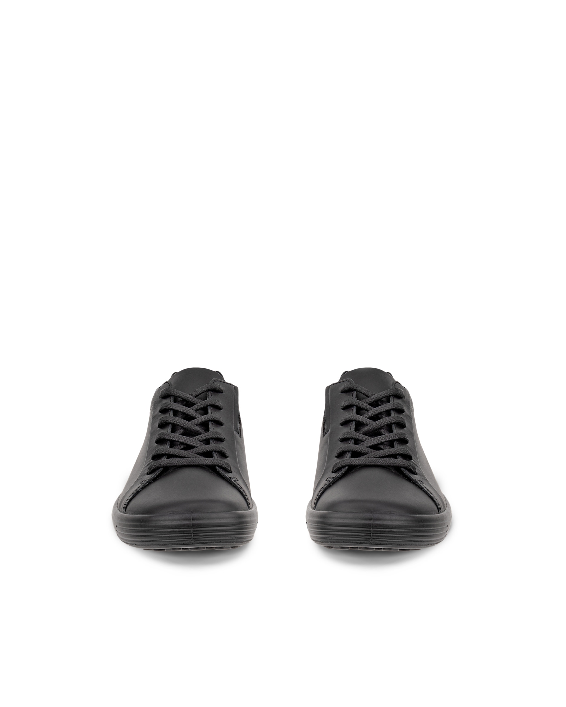 ECCO® SOFT 7 dames leren sneaker - Zwart - Front pair