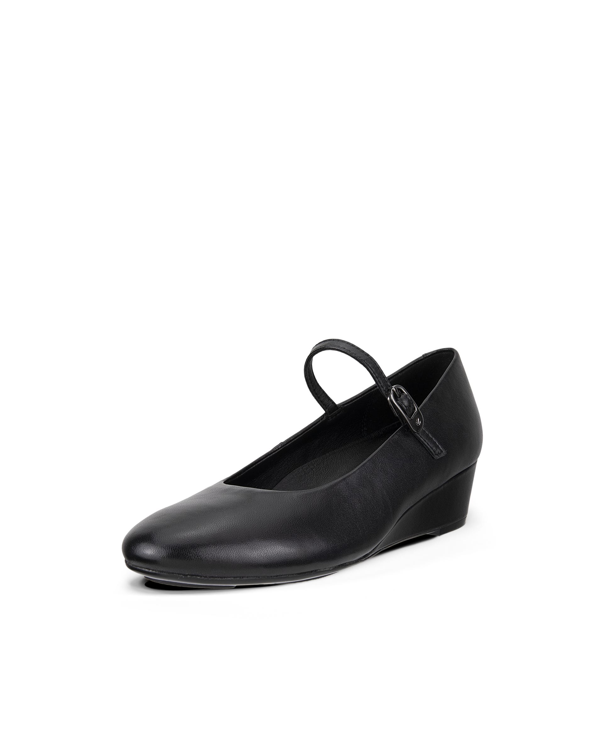 ECCO® ELEVATE WEDGE babies en cuir pour femme - Noir - Outside