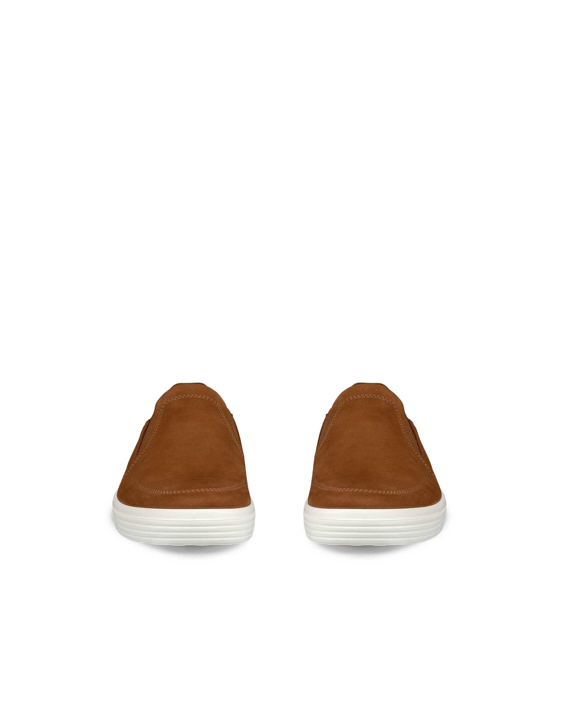 ECCO® CLASSIC SNEAKER chaussures sans lacet en nubuck pour homme - Brun - Front pair