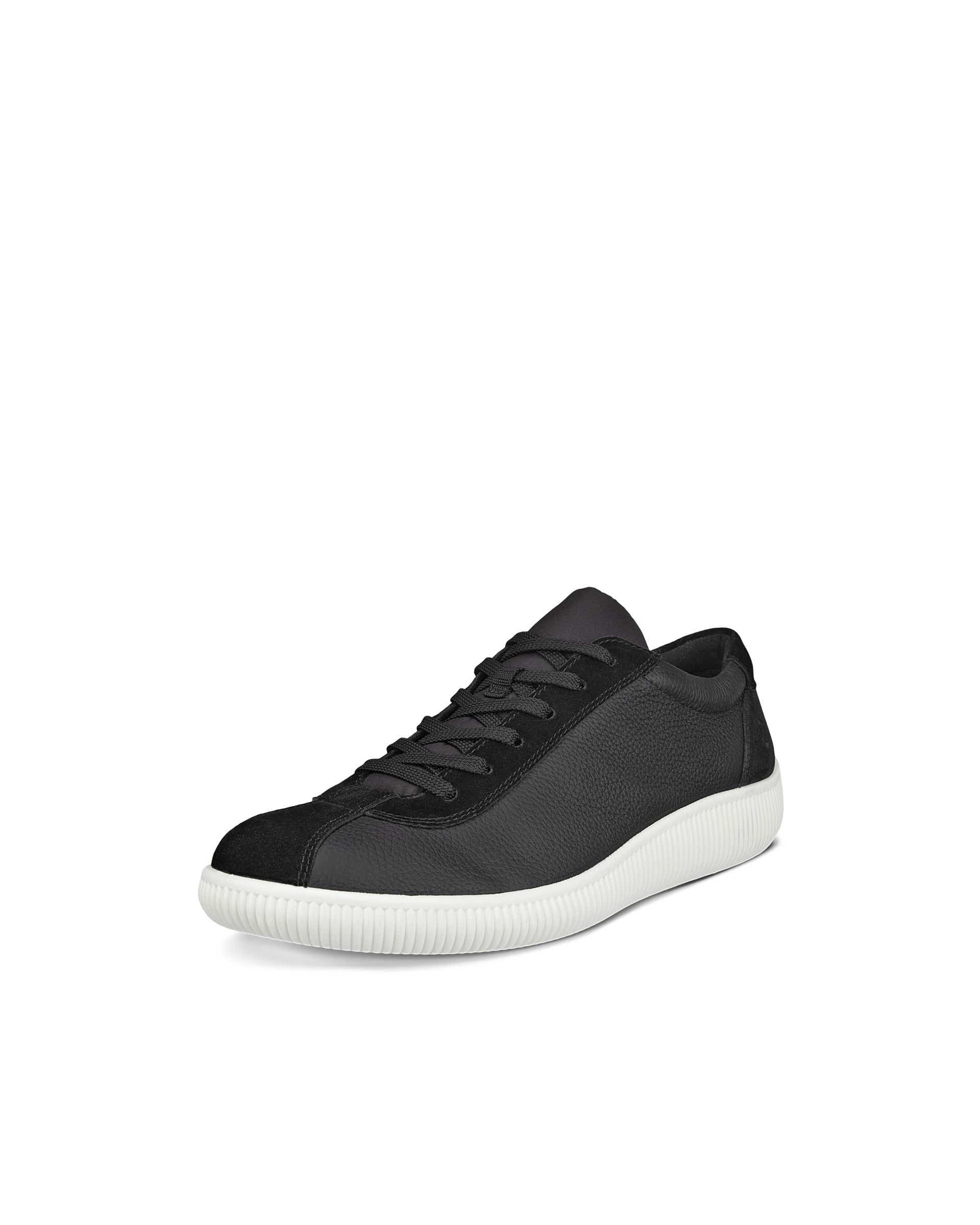 ECCO® Soft Zero Heren leren sneaker - Zwart - Main