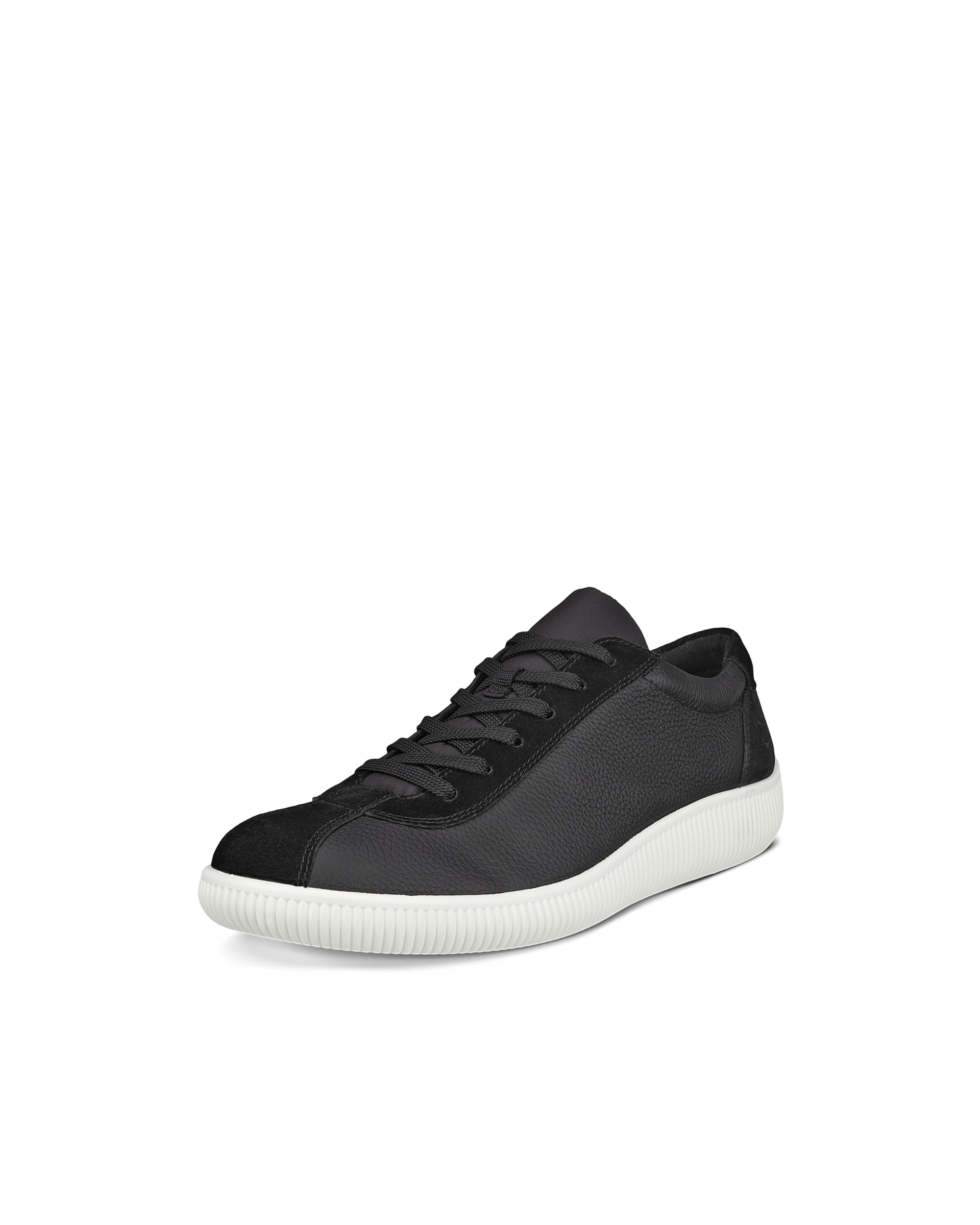 ECCO® Soft Zero Heren leren sneaker - Zwart - Main