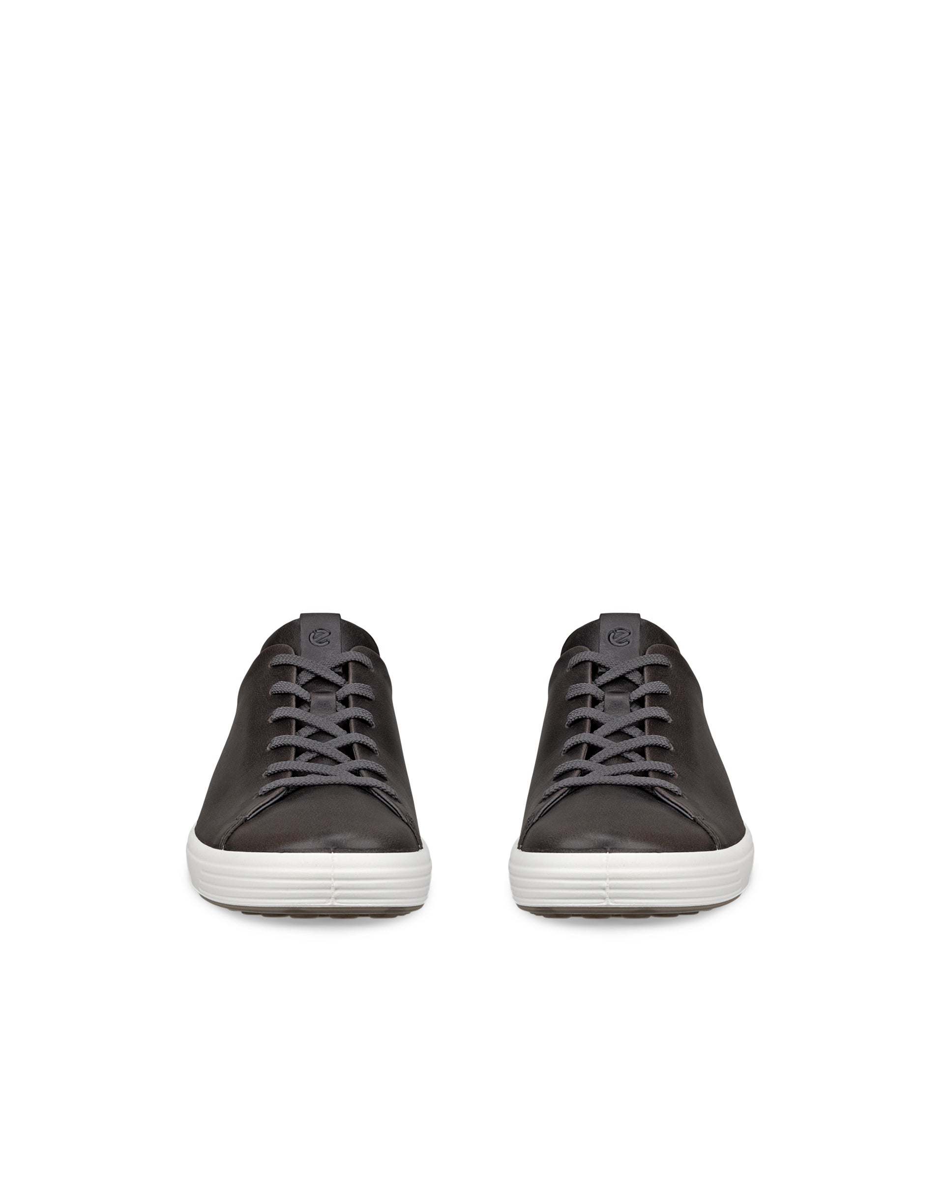 Men's ECCO® Soft 7 Leather Lace-Up Shoe - Grey - Front pair