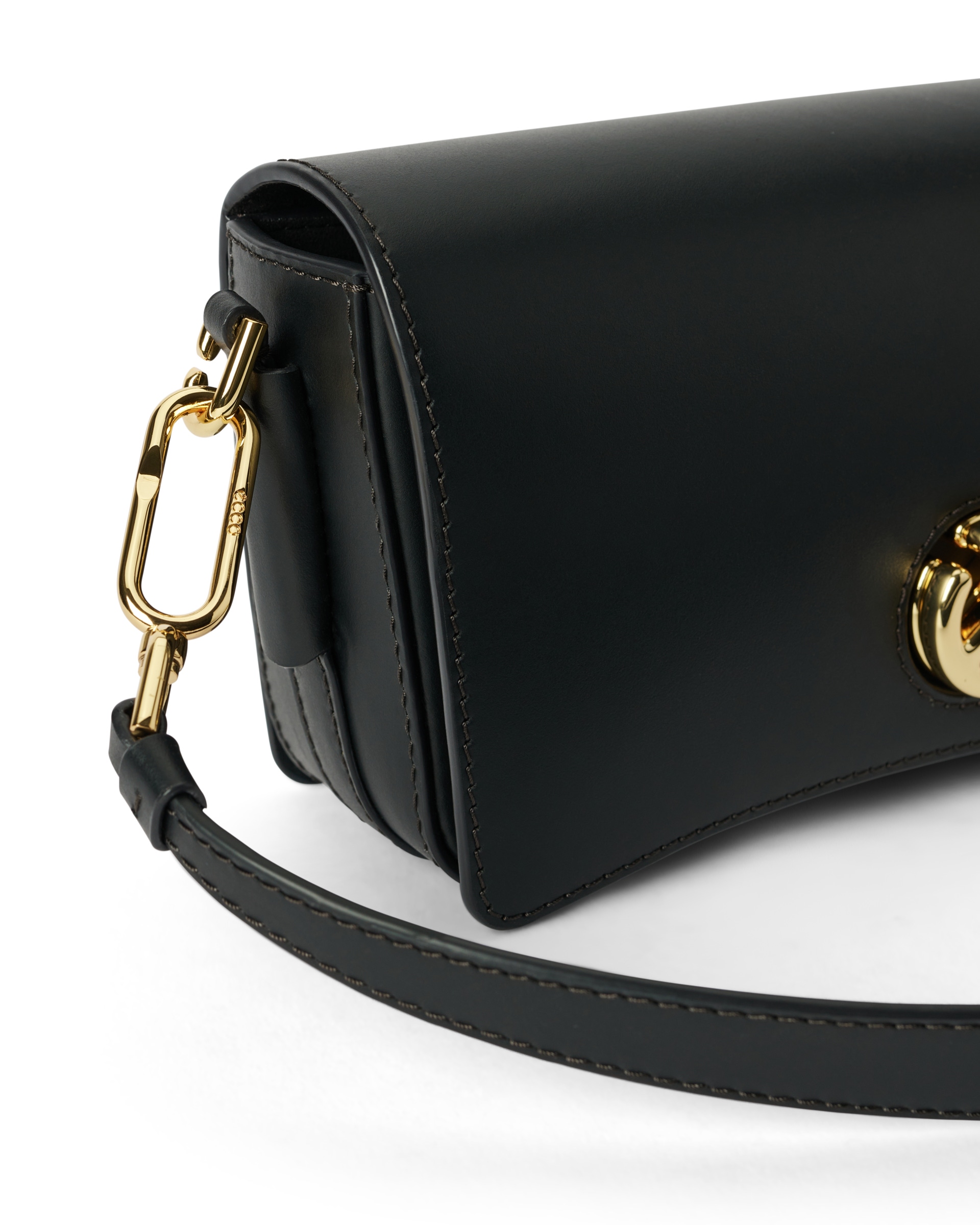 ECCO® Pinch Bag kožna torba preko ramena - Crna - Detail-1