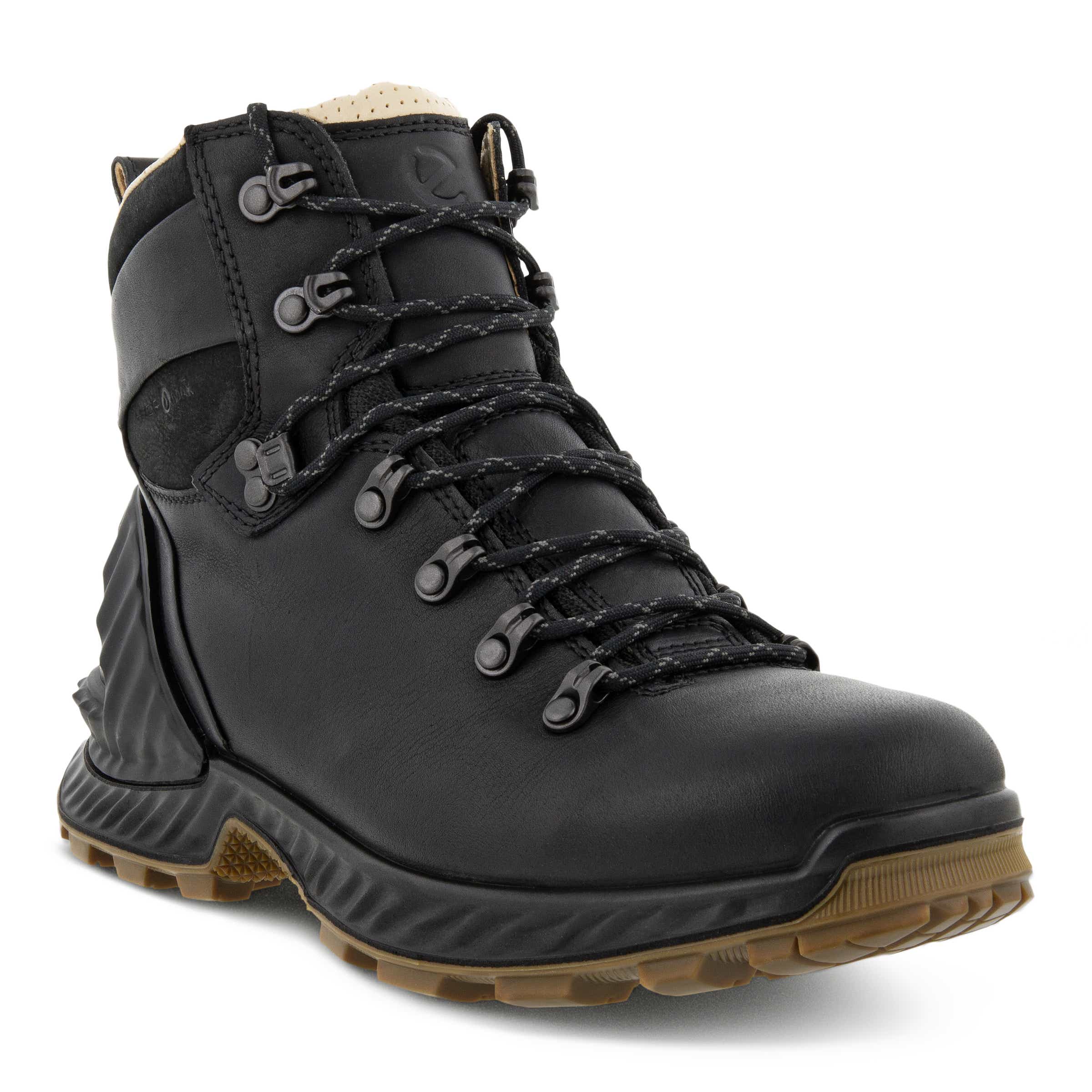 Men's ECCO® Exohike Leather Mid-Cut Outdoor Boot - Black - Main